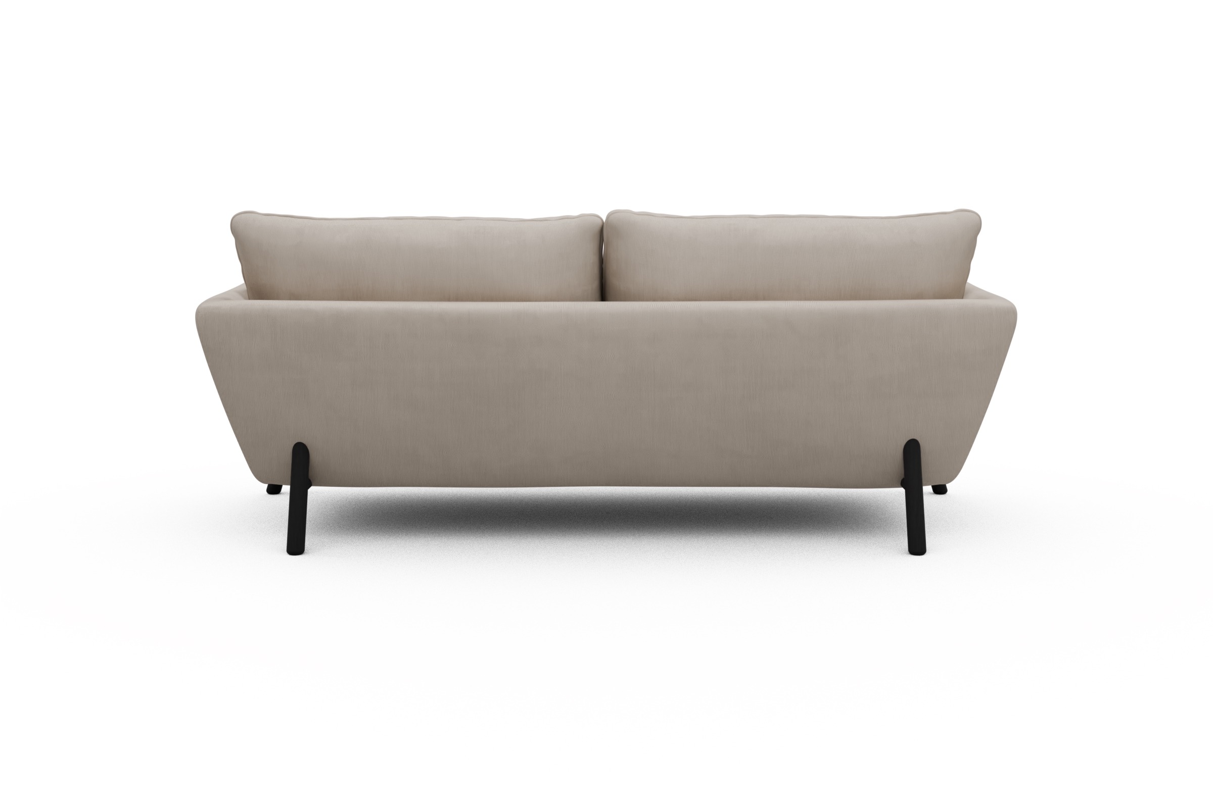 Sofa Emil 3-Sitzer Beinfarbe Eiche Schwarz Cordufine-Off-White