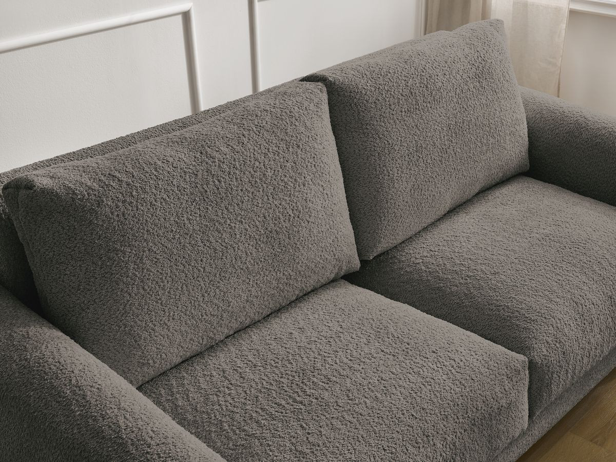Bobochic Cocoone Schlafsofa 3-Sitzer Bouclé-Stoff Braun, Liegefläche 160 × 200 cm