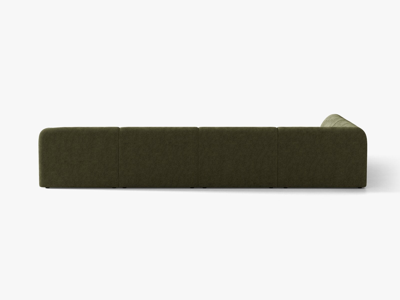 Micadoni Panorama-Ecksofa Miley 6-Sitzer Chenille Eden Grün Links