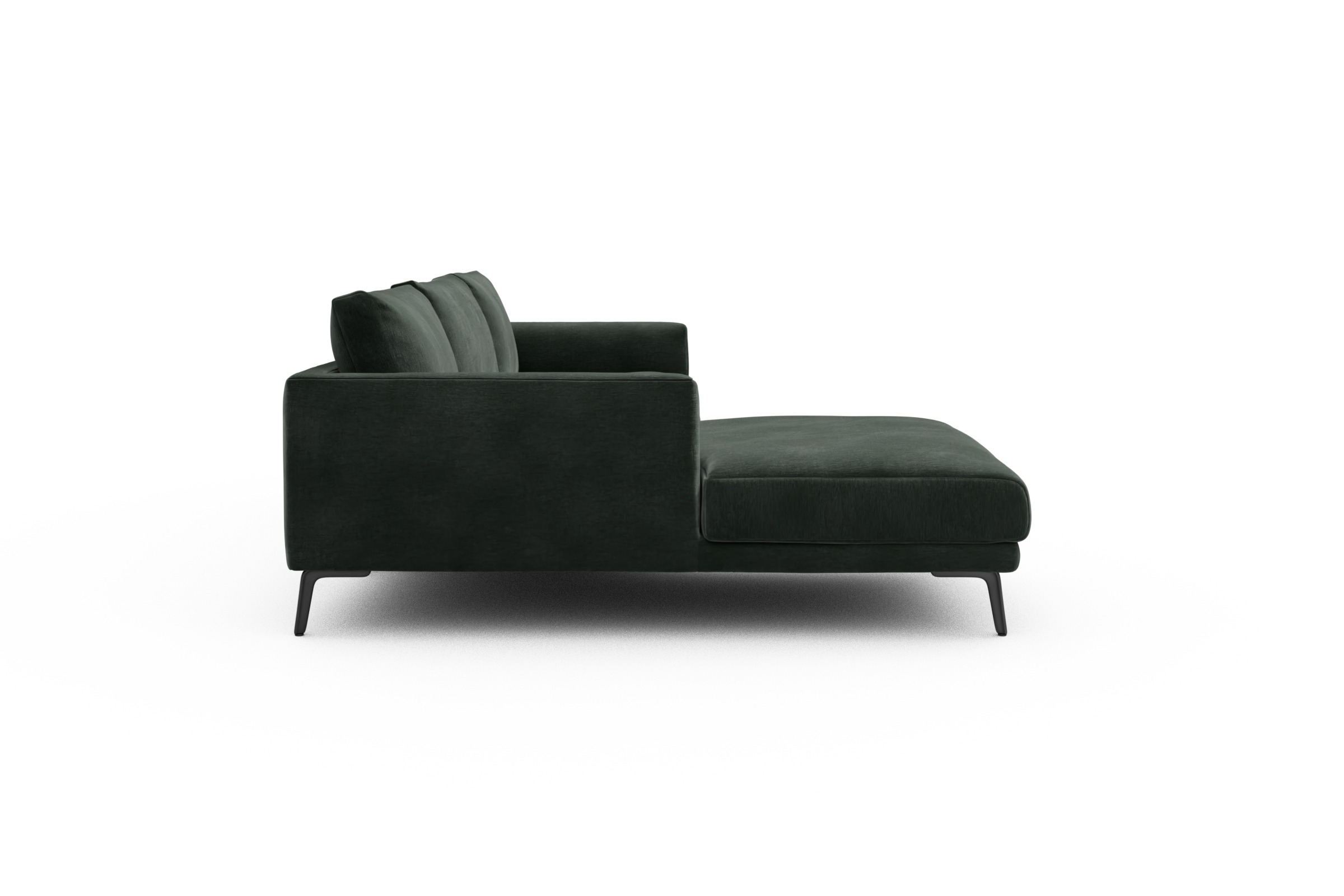 Ecksofa Karl Chaiselongue links mit 2,5-Sitzer Smooth-Laurel-Green