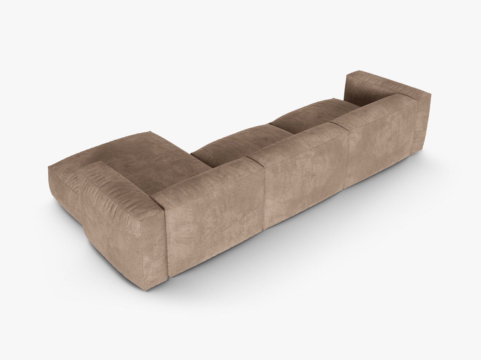 Micadoni Ecksofa Martina 3-Sitzer 90cm Sitztiefe Rechts Samt Vogue Dunkelbeige