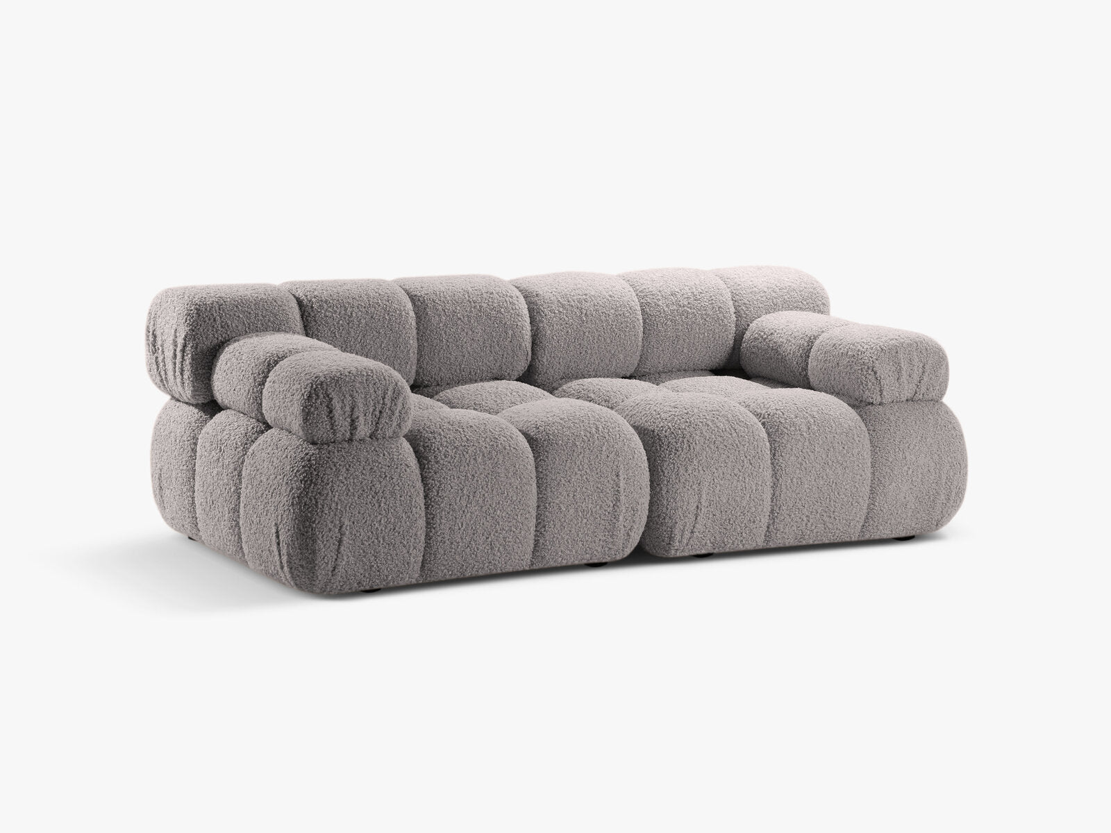 Micadoni Modulares Sofa Bellis 2-Sitzer Boucle Rolf Hellgrau