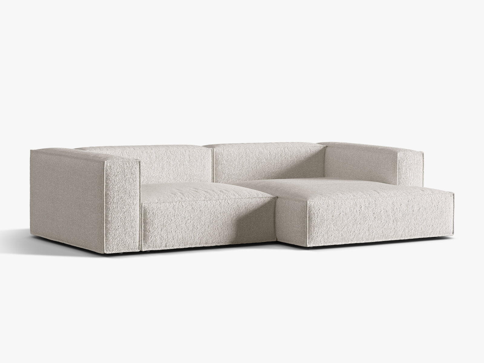 Micadoni Ecksofa Nuria 4-Sitzer Rechts Boucle Grau Beige Melange