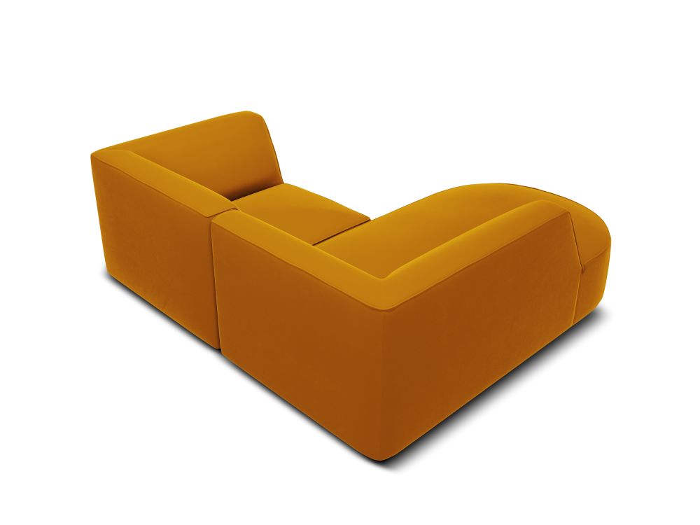 Cosmopolitan Design Ecksofa Siena 3-Sitzer abgerundet Samt Salvador Gelb Links