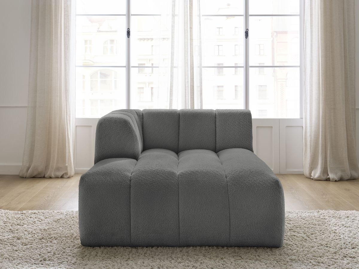 Bobochic Annecy Méridienne-Modul Bouclé-Stoff Dunkelgrau Ecke links