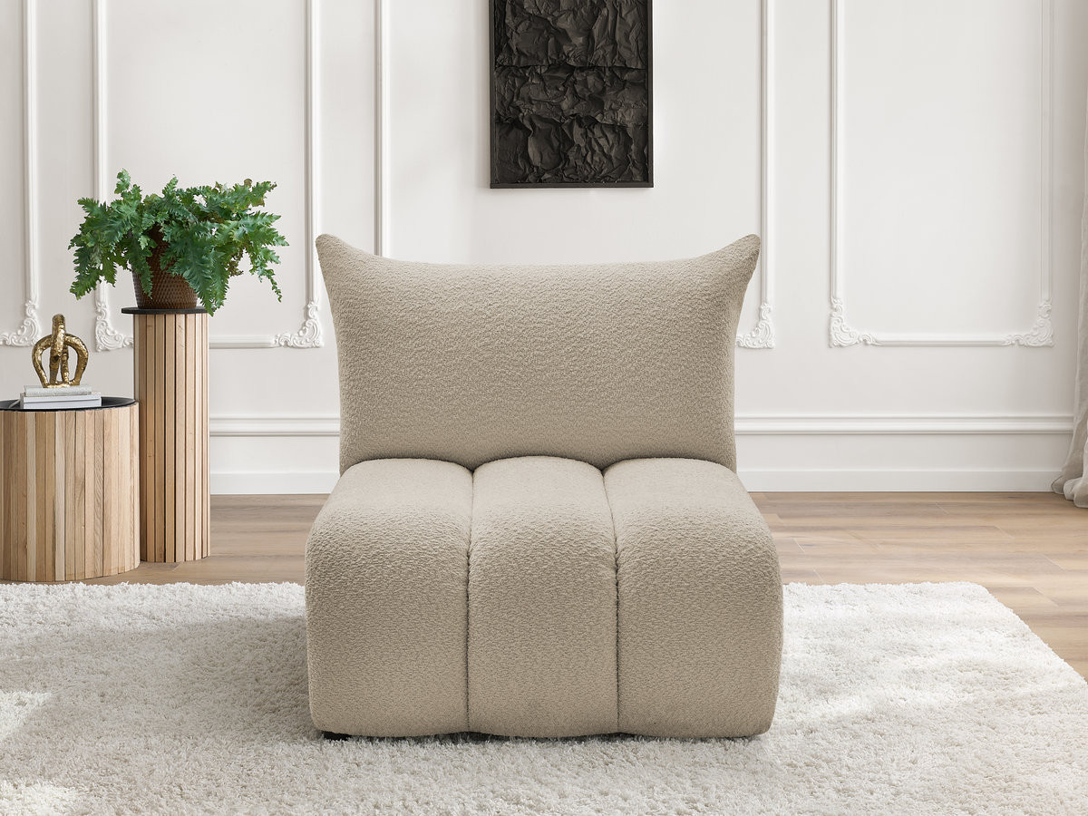 Bobochic Azra Sofamodul 1-Sitzer 90 × 112 cm Bouclé-Stoff Beige