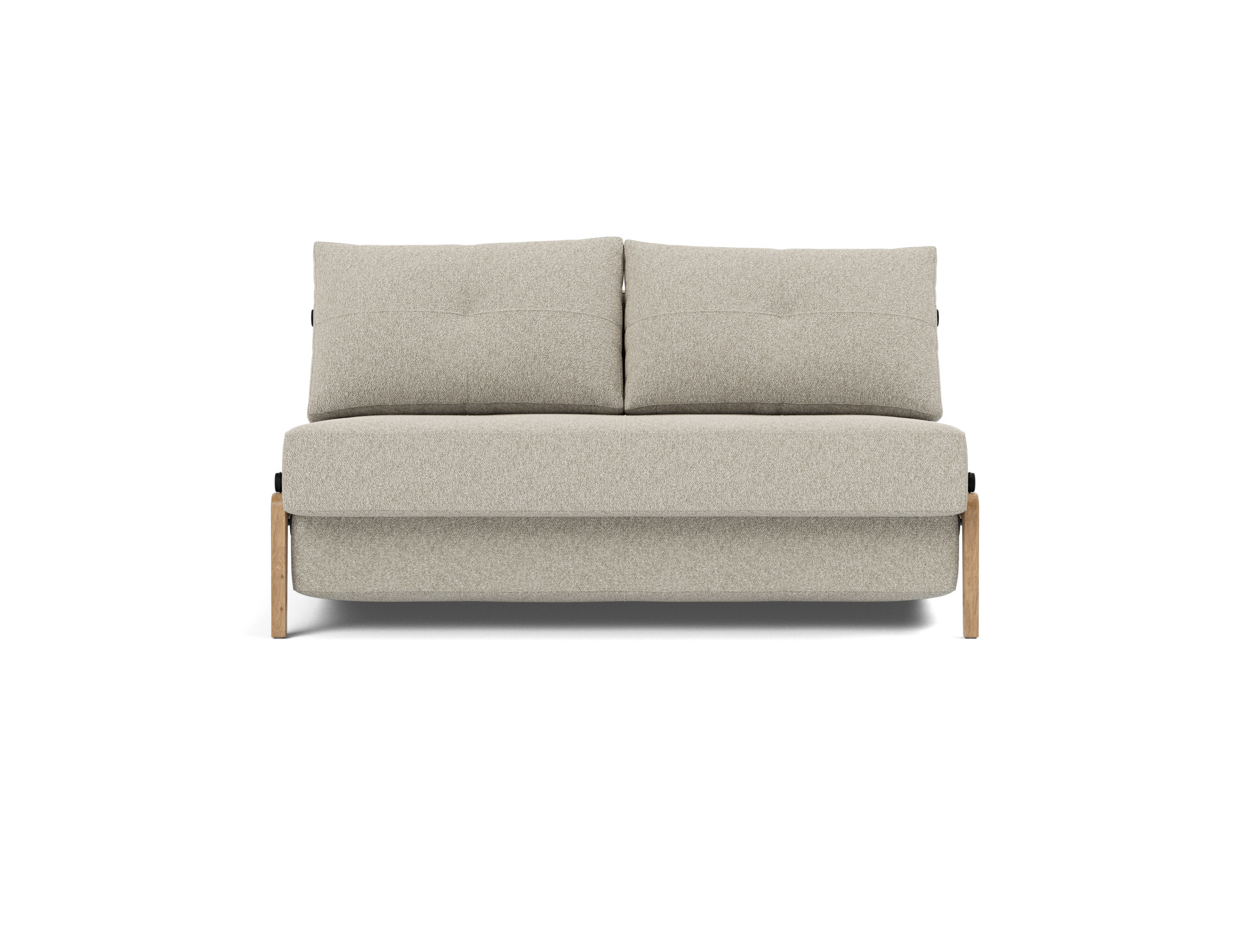 Schlafsofa Cubed 140 Boucle Skandi 539-Beige Beine Eiche