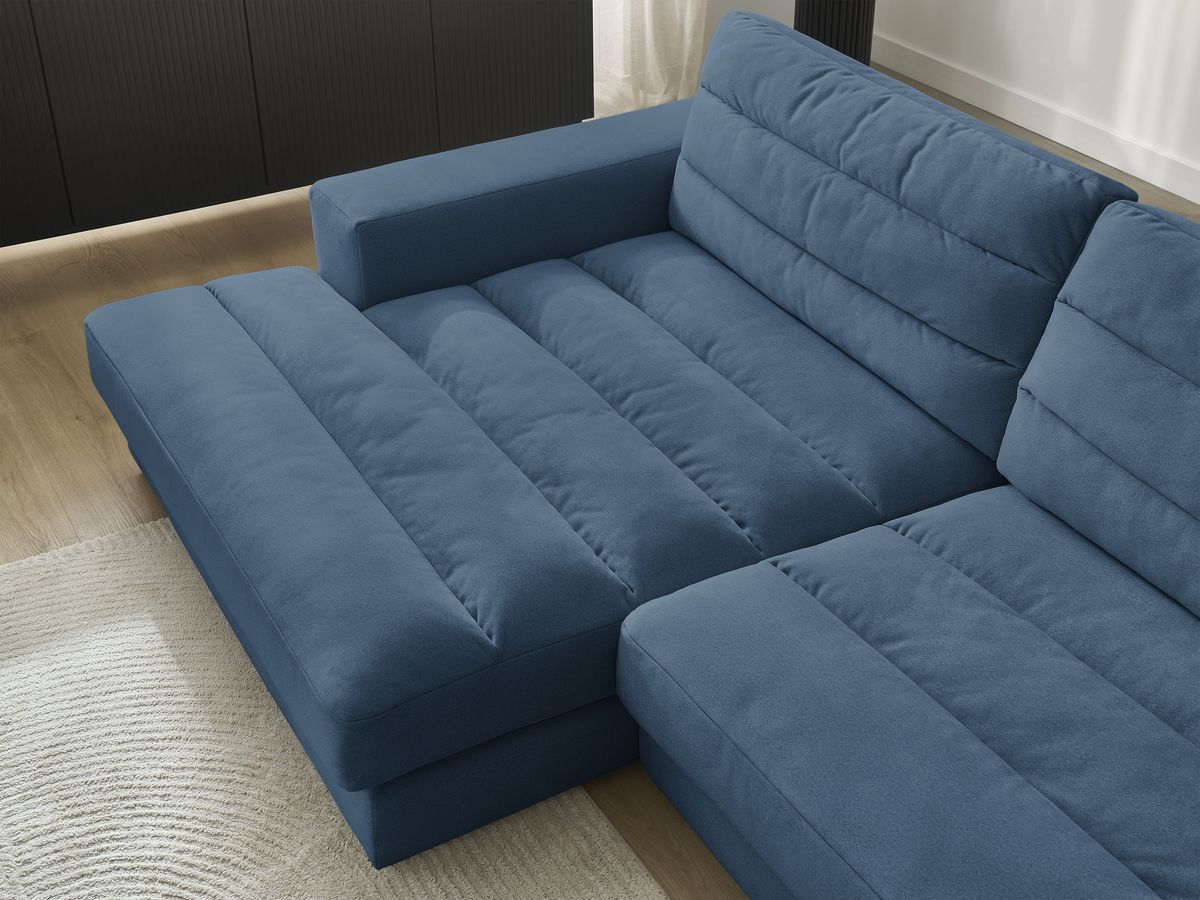 Bobochic Sierra Ecksofa Samt Dunkelblau Ecke links