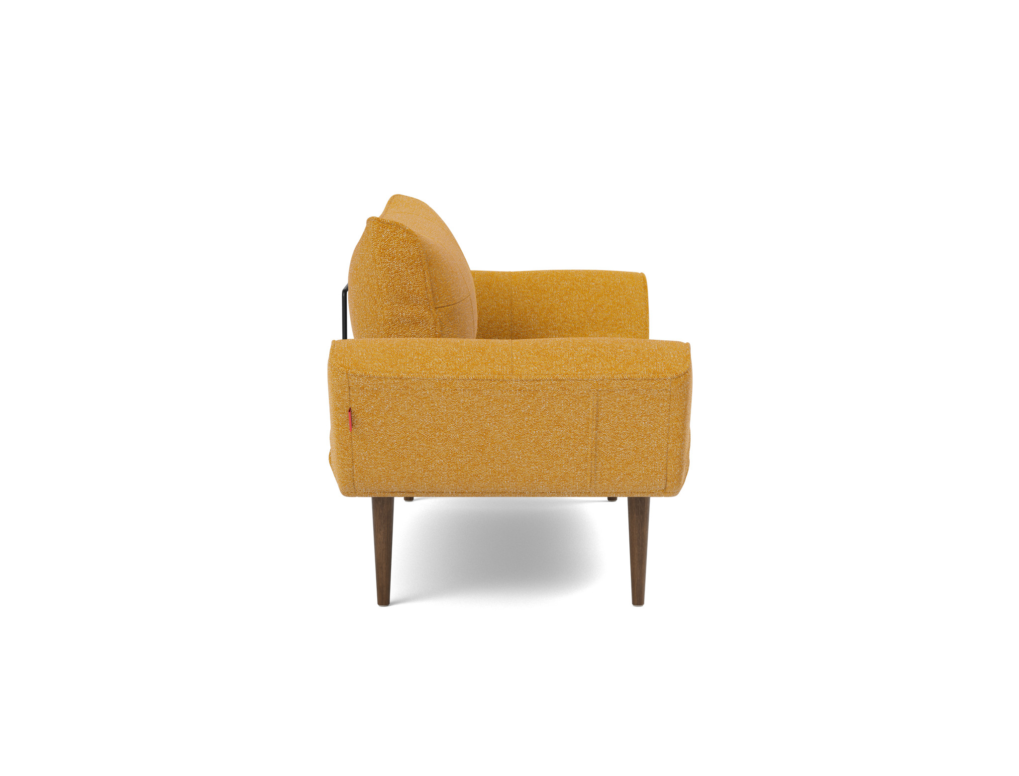 Tagesbett Zeal Boucle Skandi 536-Ochre Beine Styletto Eiche dunkel