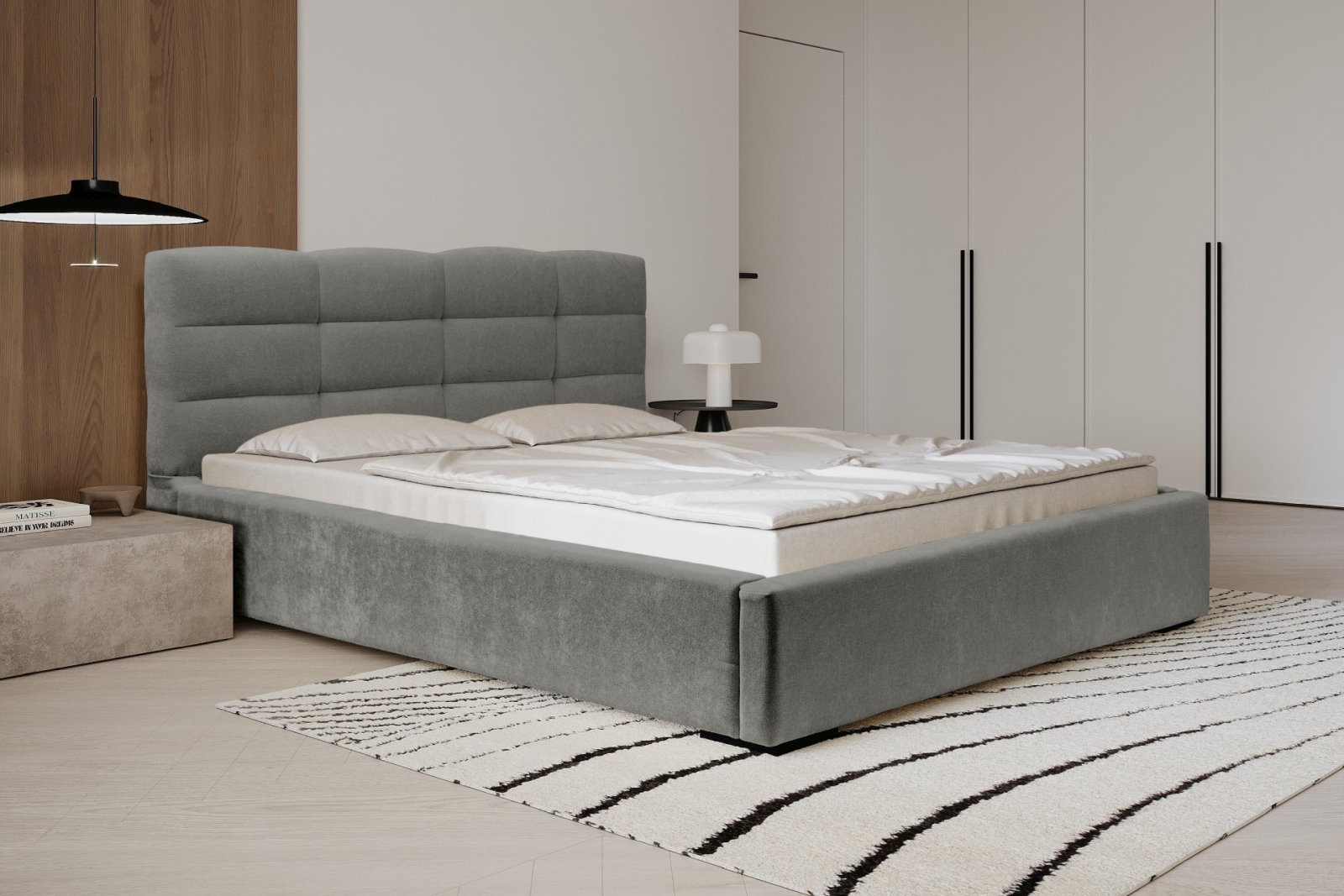 Polsterbett Navo Chenille 180x200 mit Holzrahmen Ditra-New 15