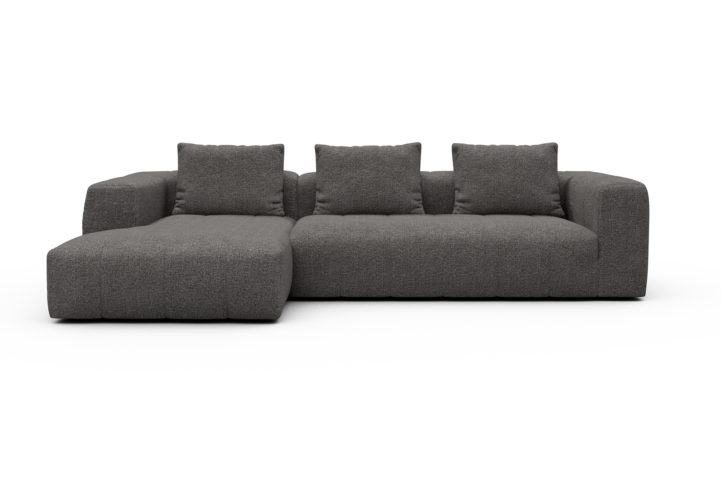 Ecksofa Hugo 2,5-Sitzer Armlehne rechts mit Chaiselongue Carreno-Salt-and-Pepper