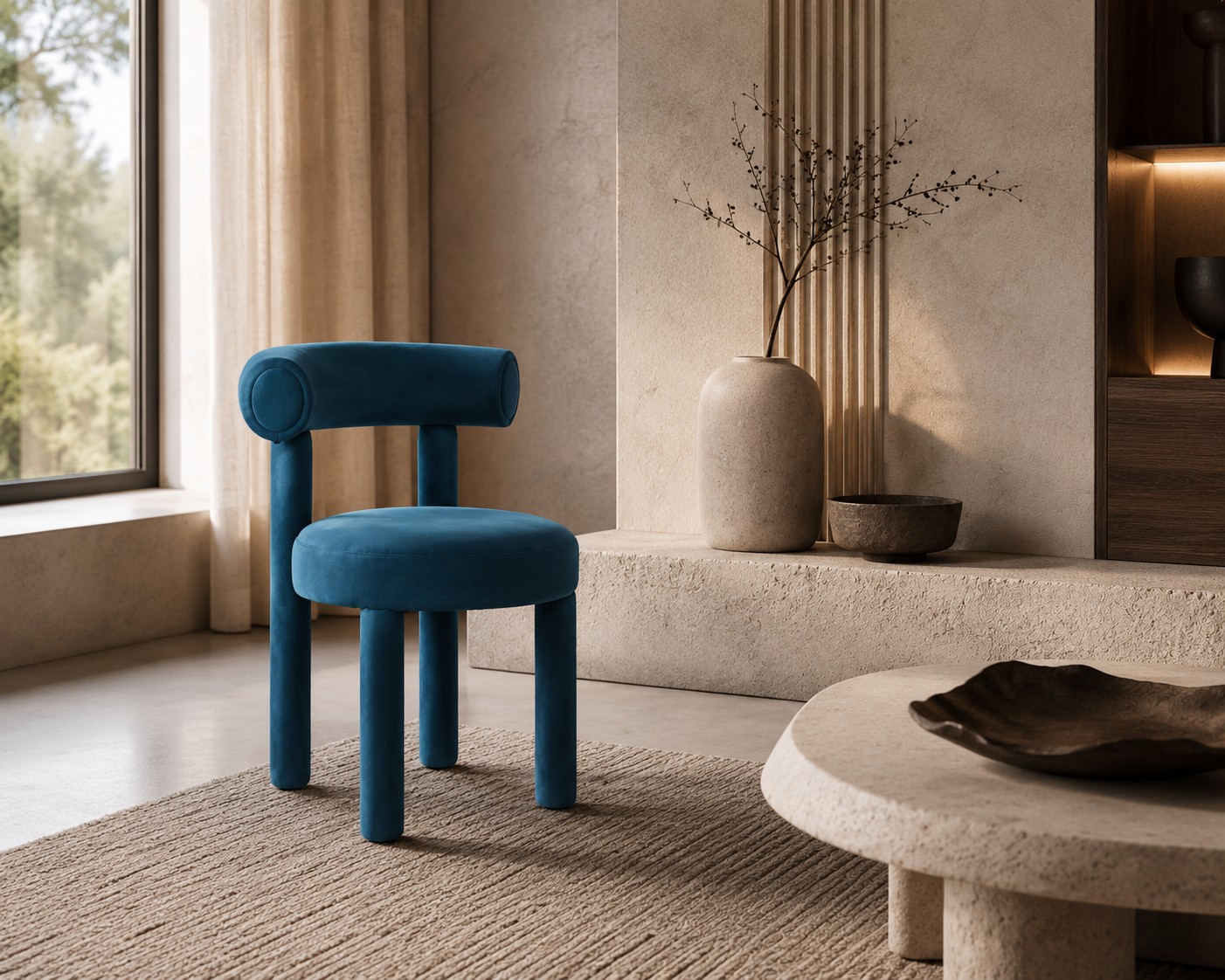 Livin Hill Polsterstuhl Leith 62 × 58 × 80 cm Tiefblau