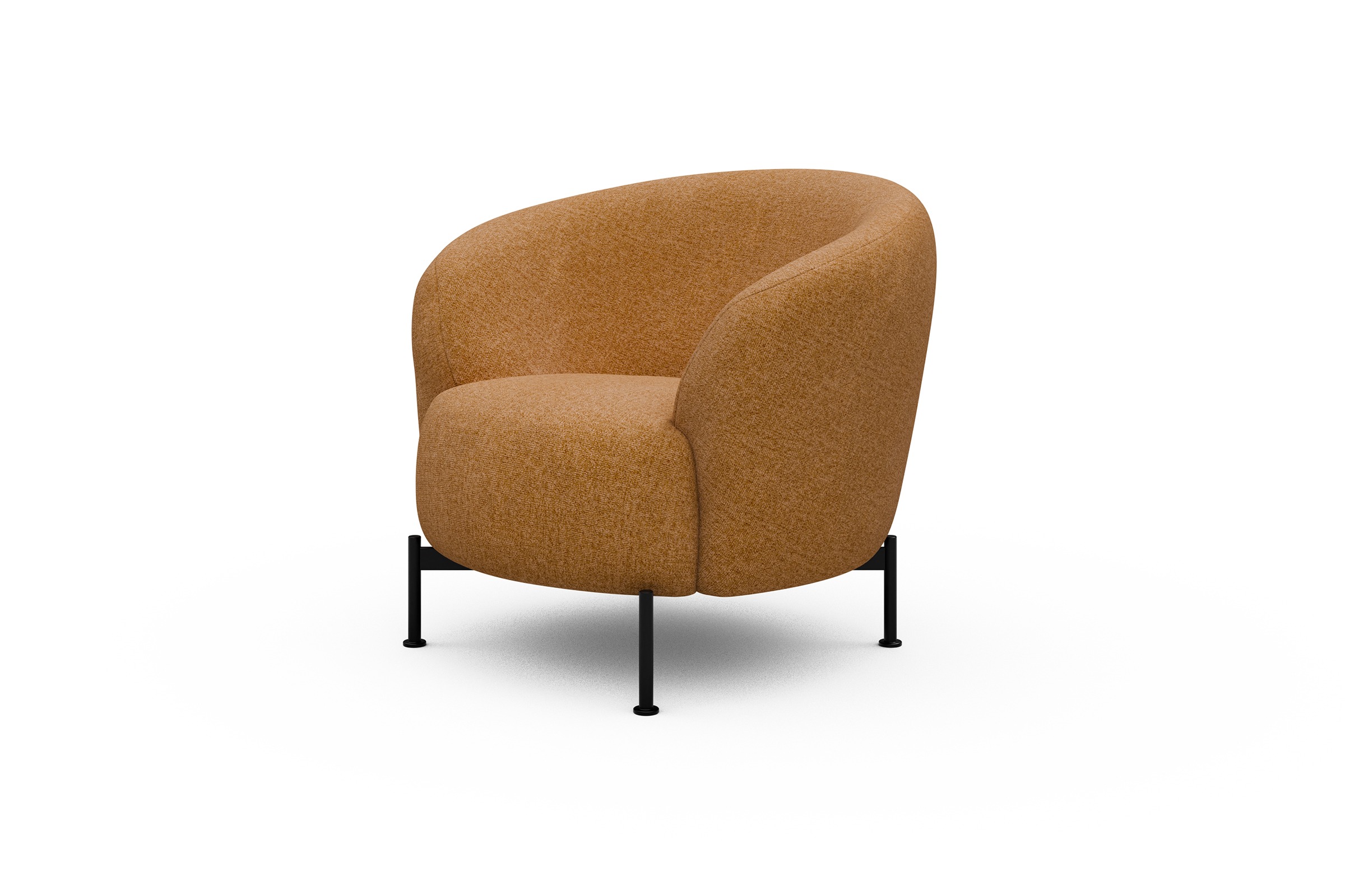 Sessel Ronda X-Metallgestell Schwarz Casone-Warm-Yellow