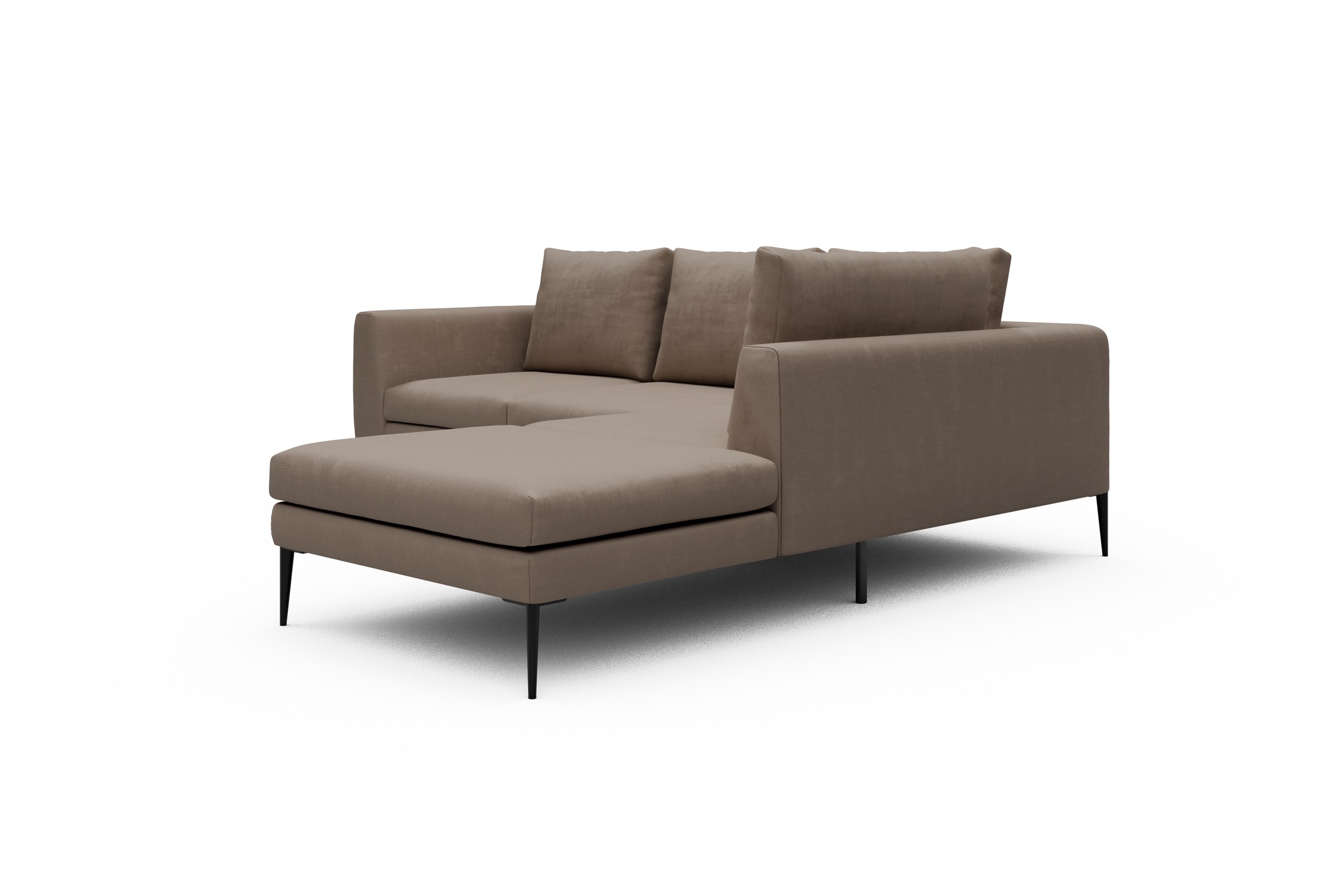 Ecksofa Paul Relax-Ecke rechts mit 2-Sitzer Cordufine-Biege