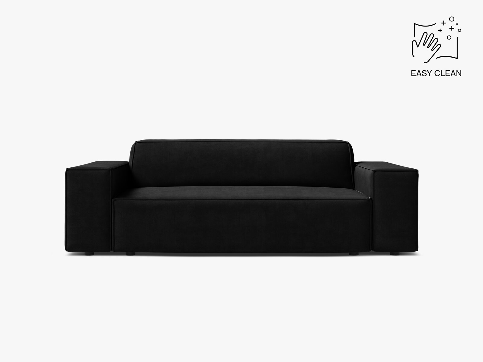 Micadoni Jodie Sofa 2-Sitzer Samt Venus Schwarz