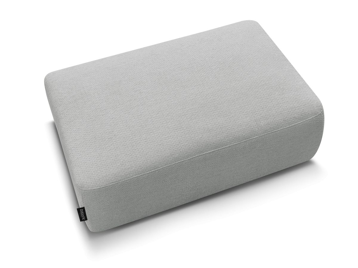 Bobochic Sidonie Pouf Melange-Stoff Hellgrau