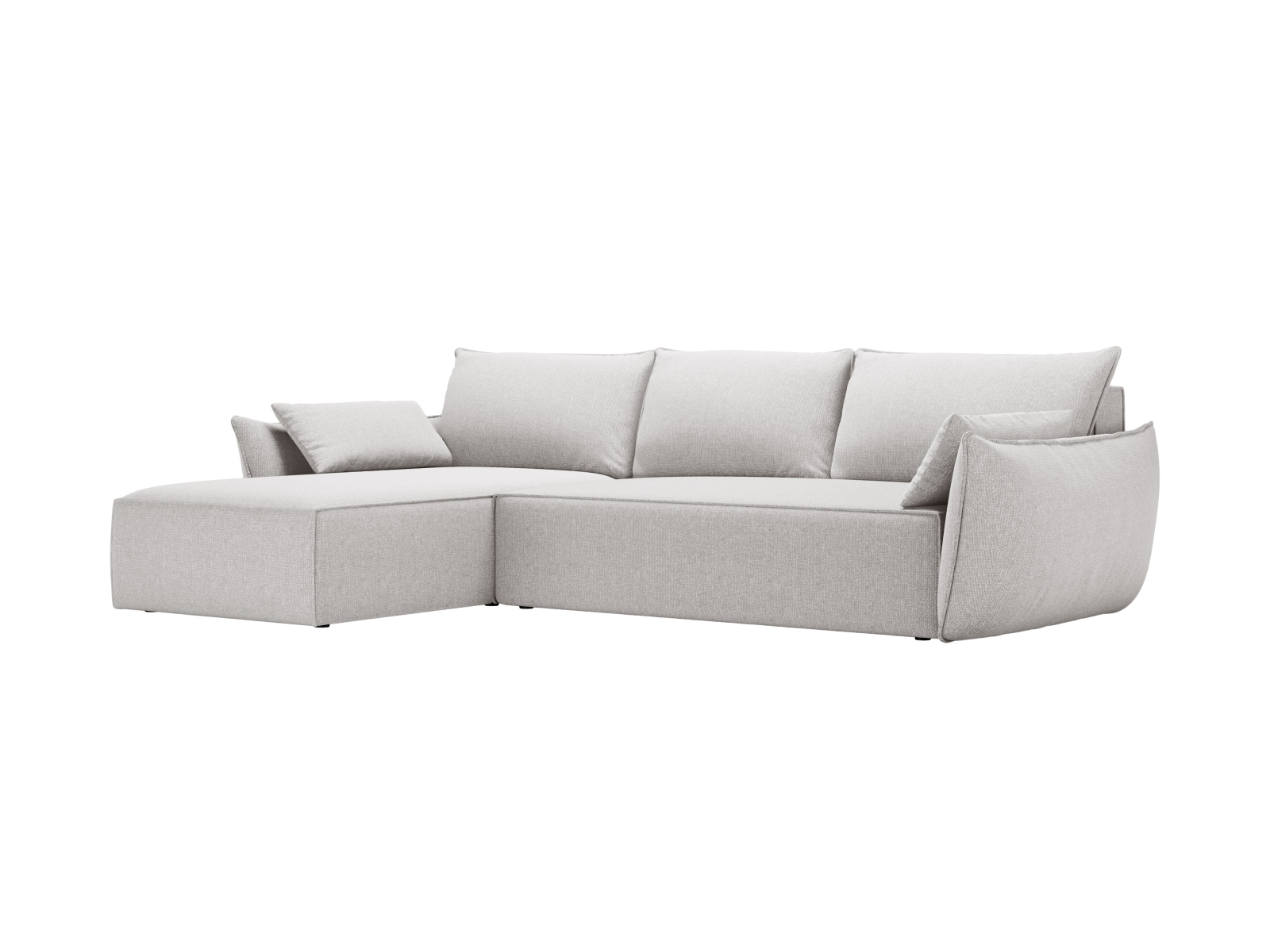 Micadoni Ecksofa Kaelle 4-Sitzer mit Schlaffunktion Rechts Chenille Grau