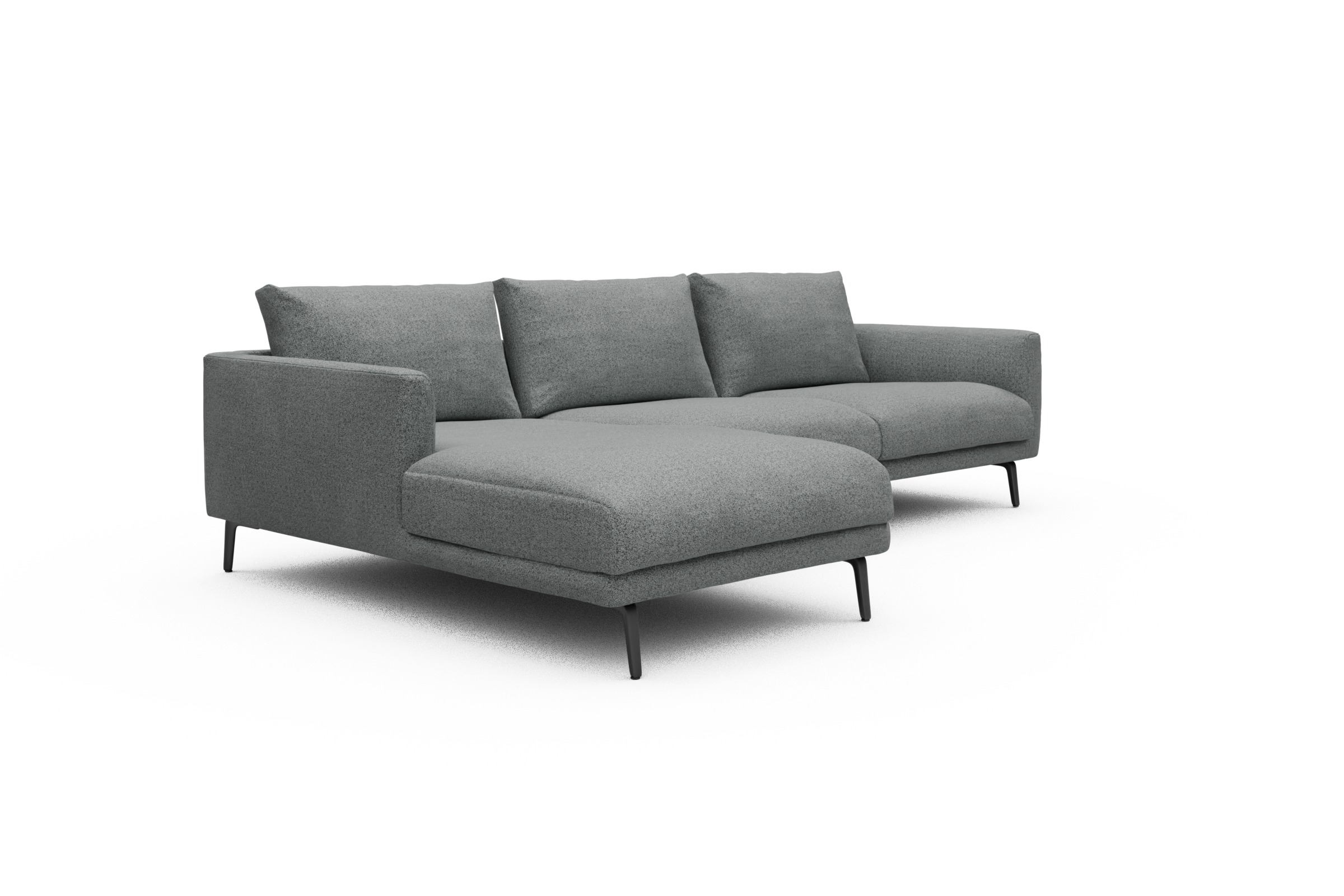 Ecksofa Karl Chaiselongue links mit 2,5-Sitzer Aivi-Gravet-Grey