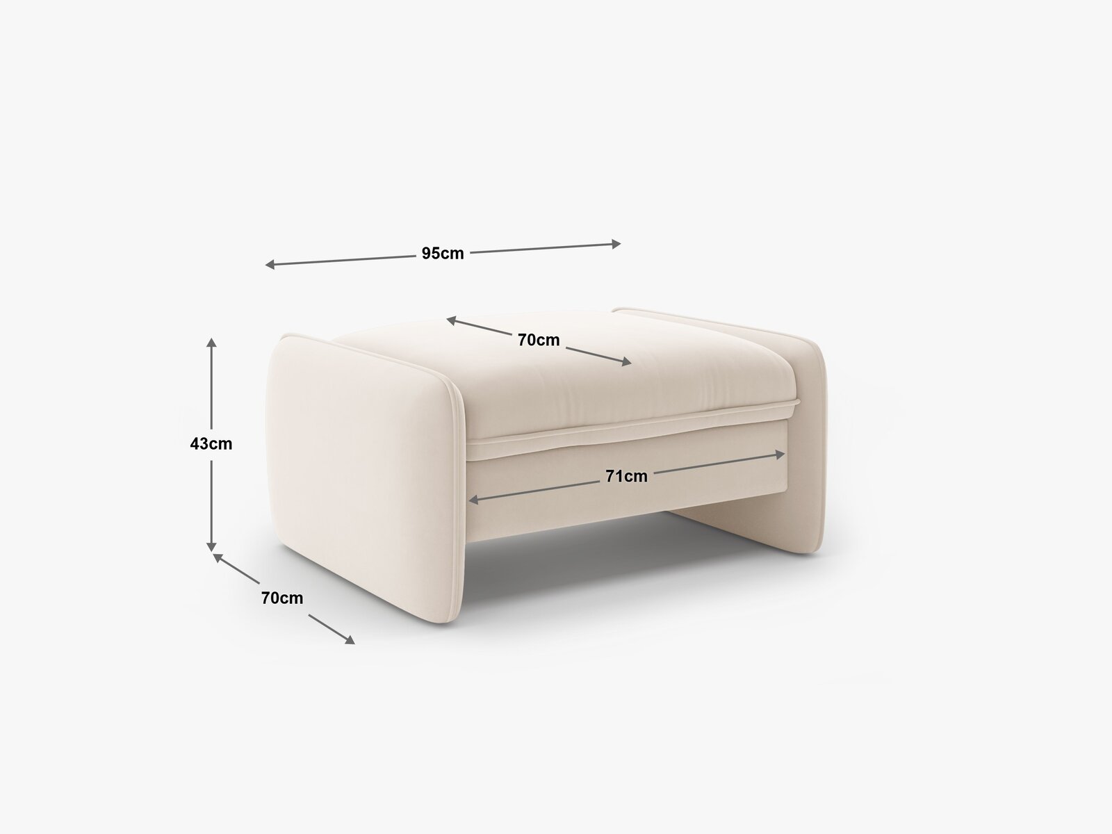 Micadoni Georgia Pouf Samt Magic Velvet Schokolade