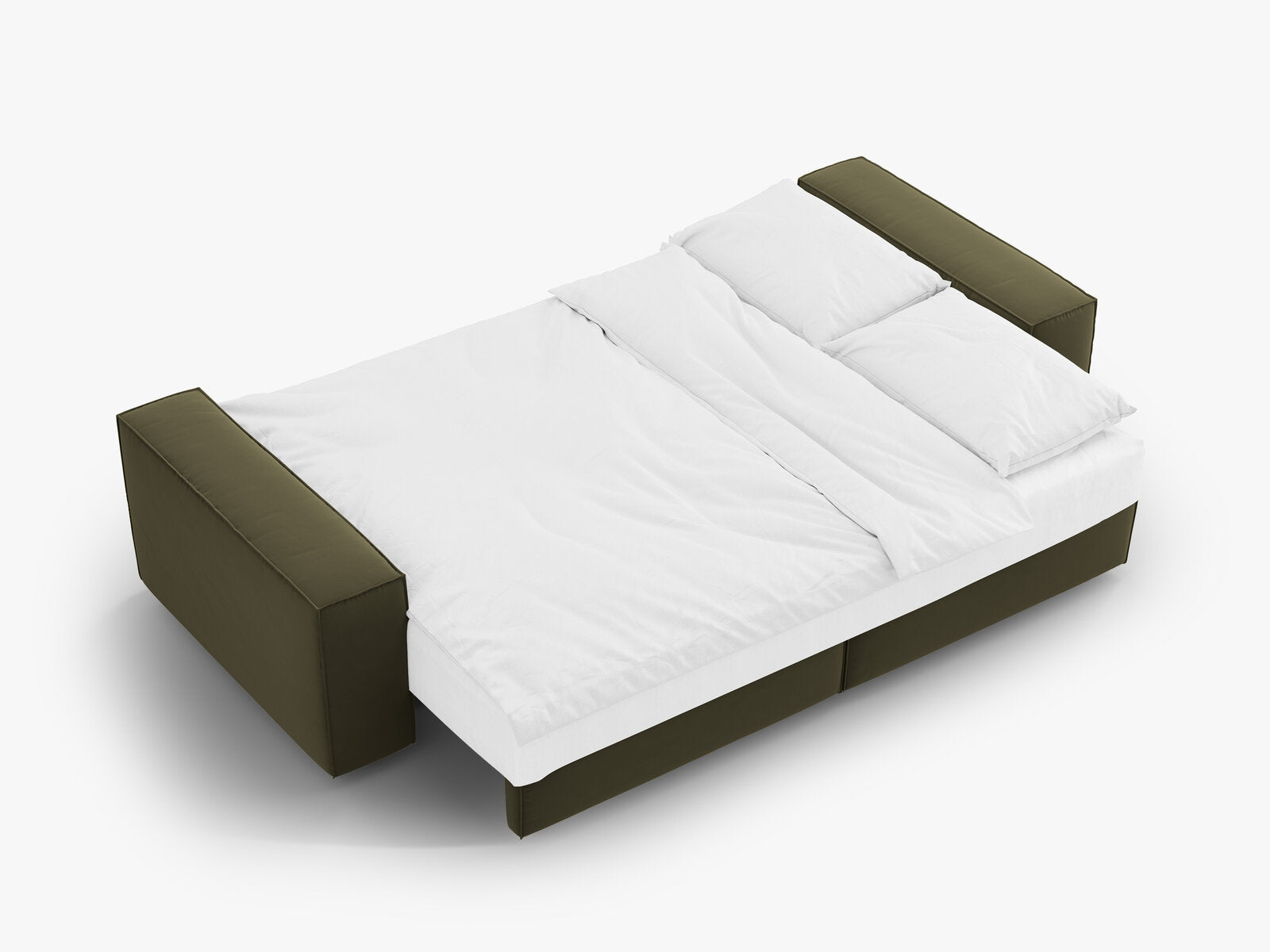 Micadoni Schlafsofa Jodie 3-Sitzer Samt Bluvel Grün