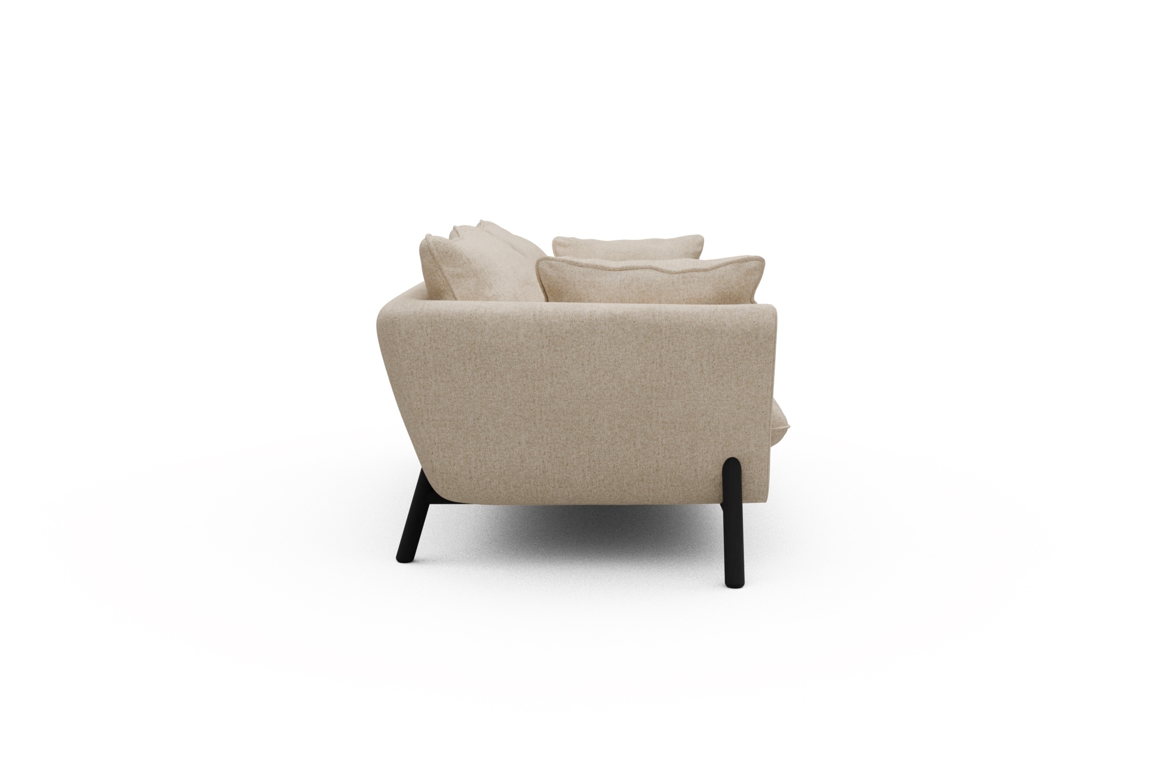 Sofa Emil PREMIUM 2-Sitzer Beinfarbe Eiche Schwarz Casone-Natural-Beige