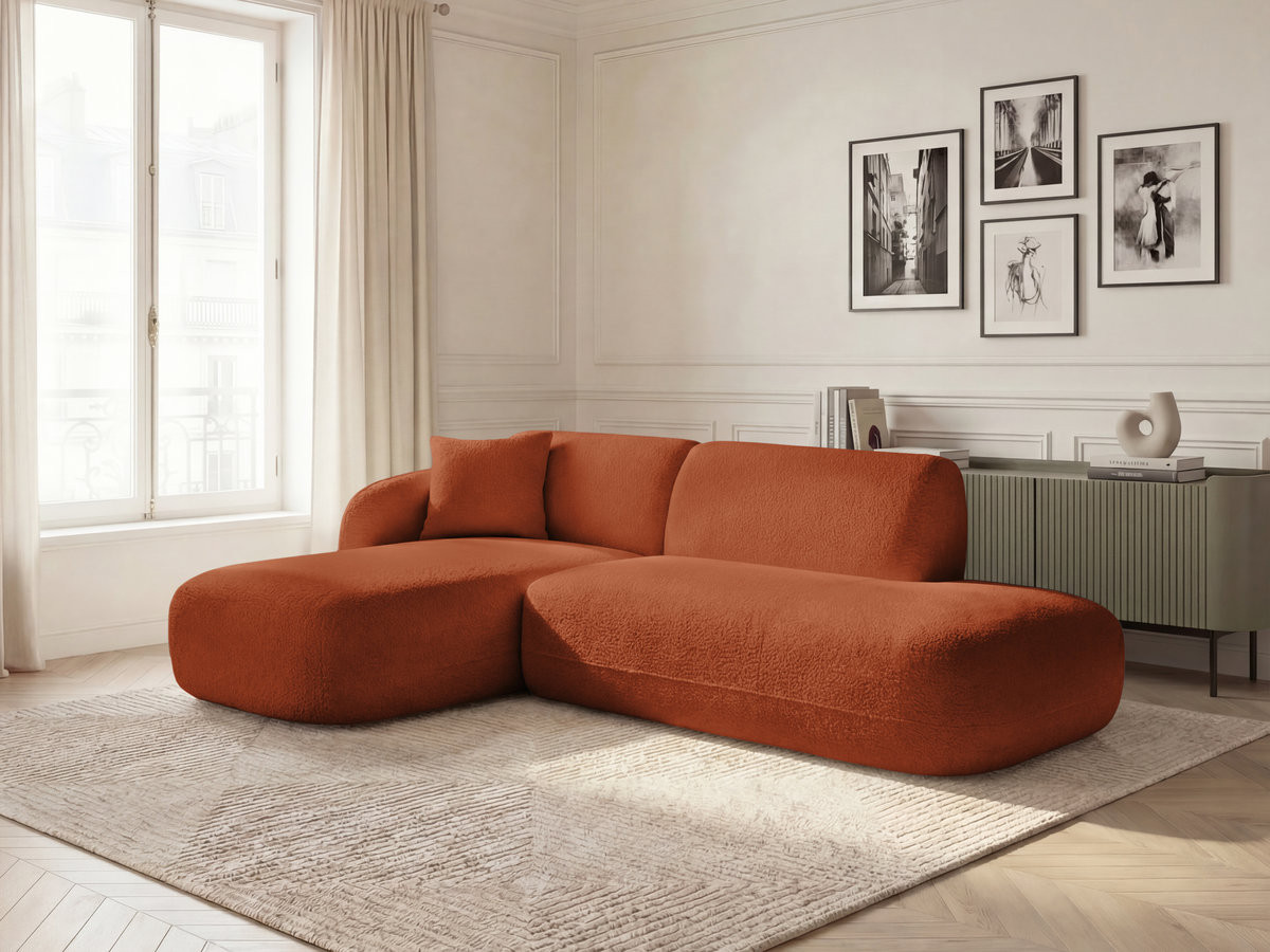 Bobochic Anda Ecksofa 241 × 163 cm Chenille Orange Ecke links