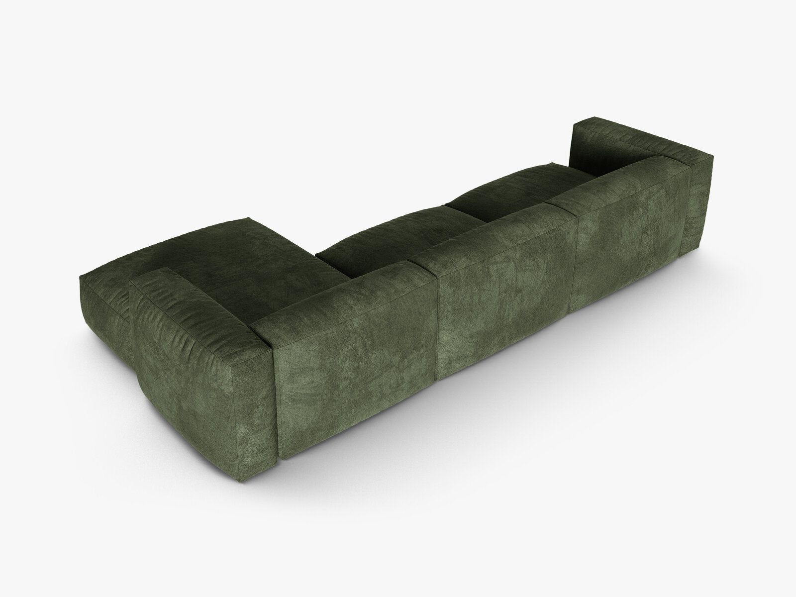 Micadoni Ecksofa Martina 3-Sitzer 90cm Sitztiefe Rechts Samt Vogue Grün
