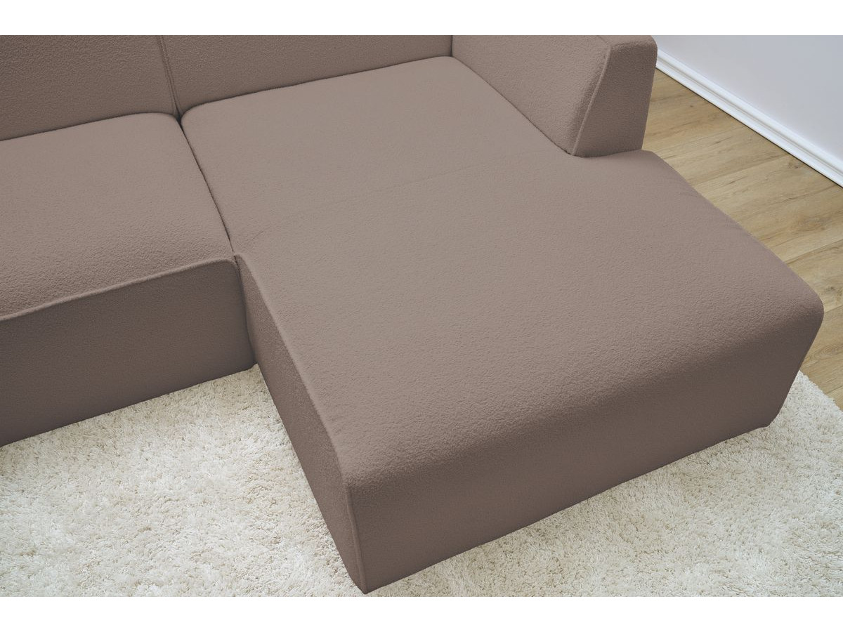 Bobochic Megeve Ecksofa Bouclé-Stoff Braun Ecke rechts