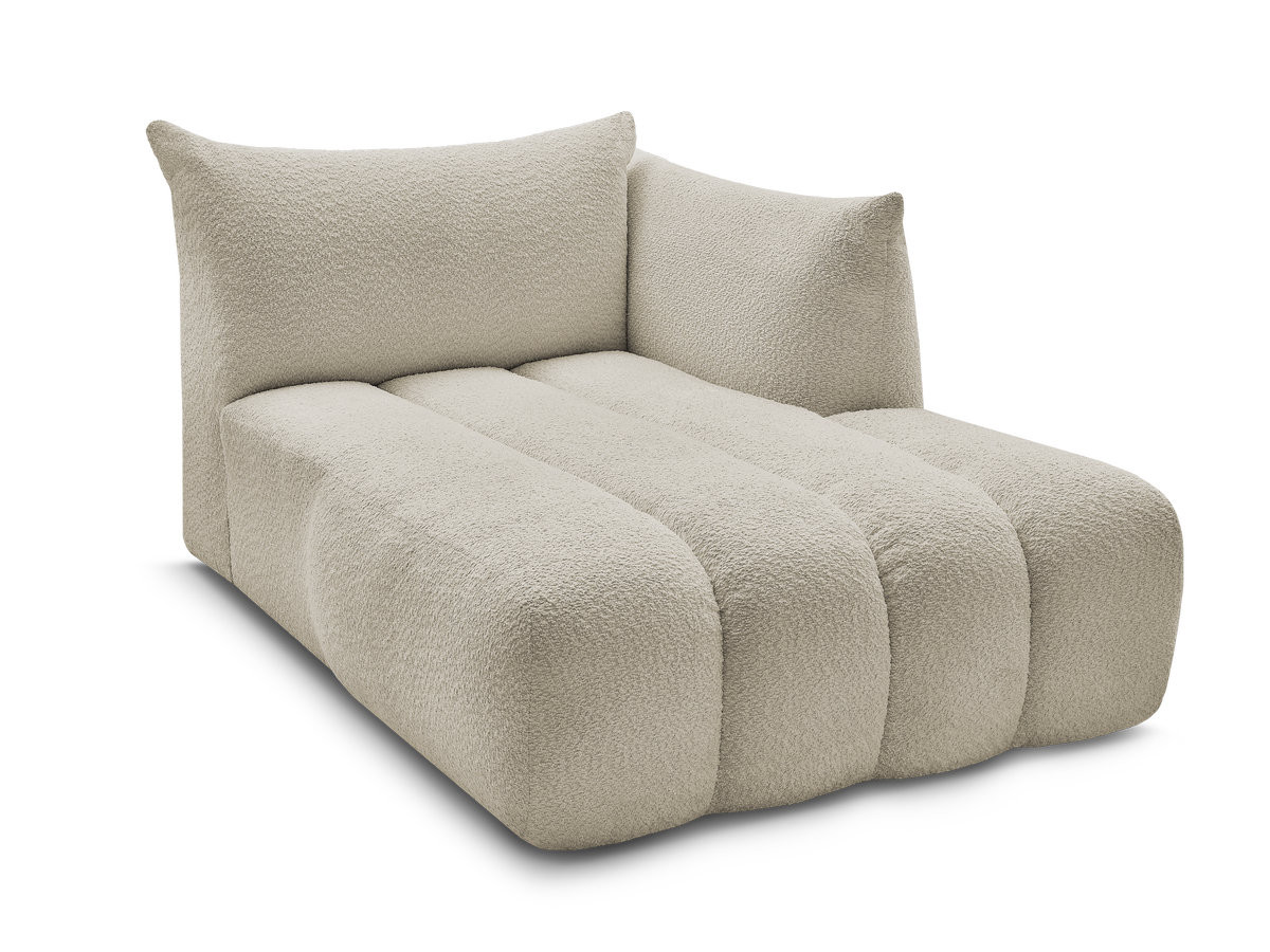 Bobochic Azra Méridienne-Modul Bouclé-Stoff Beige Ecke rechts