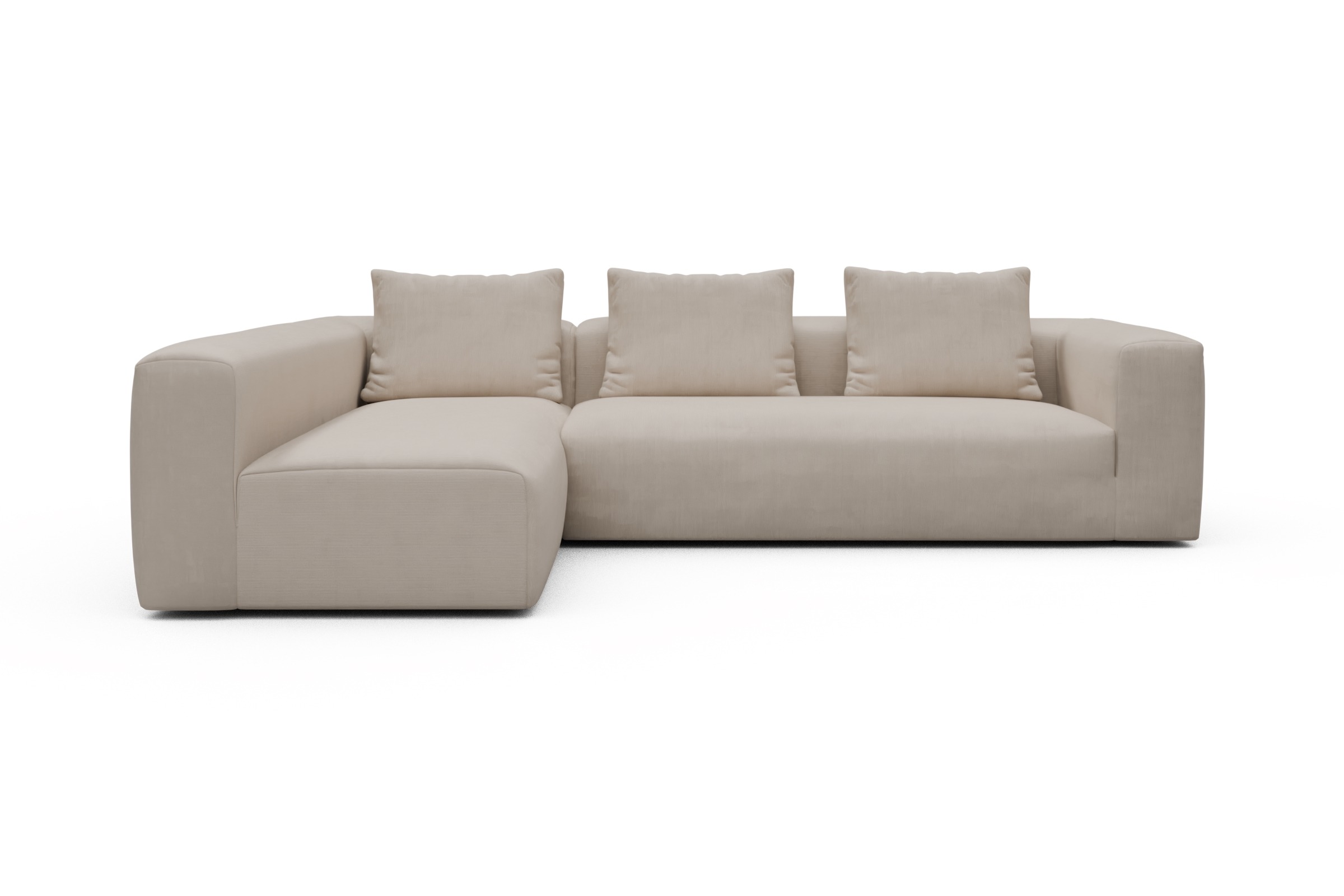 Skandi Home Ecksofa Fred 2x 2,5-Sitzer links offen Cordufine-Off-White moebelfaktor