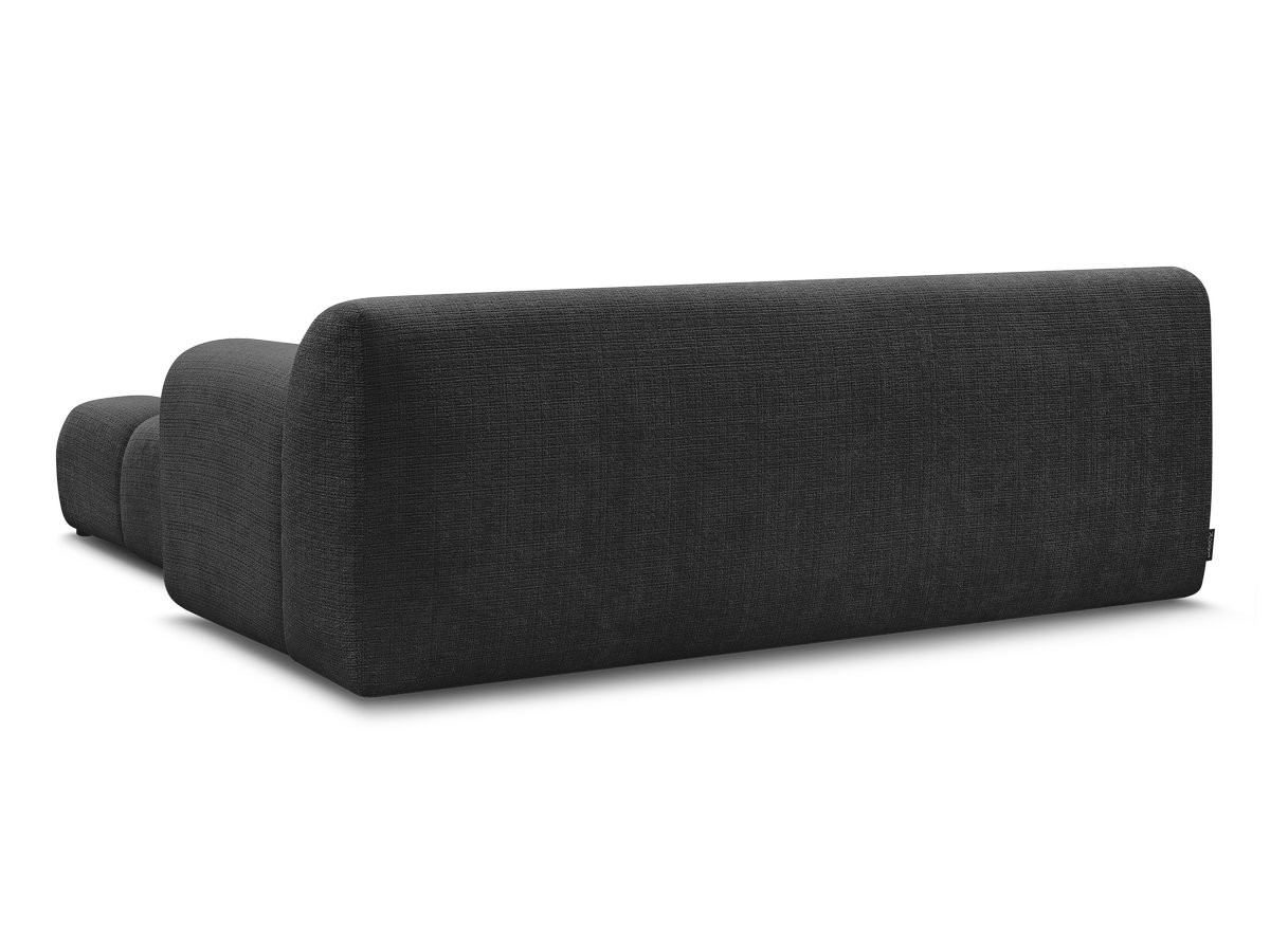 Bobochic Melisse Sofa 2-Sitzer mit Pouf Strukturstoff Schwarz