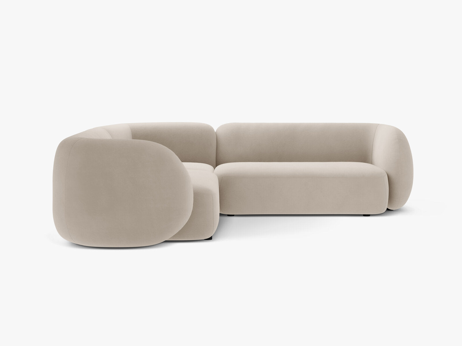 Micadoni Ecksofa Kate 5-Sitzer Samt Beige