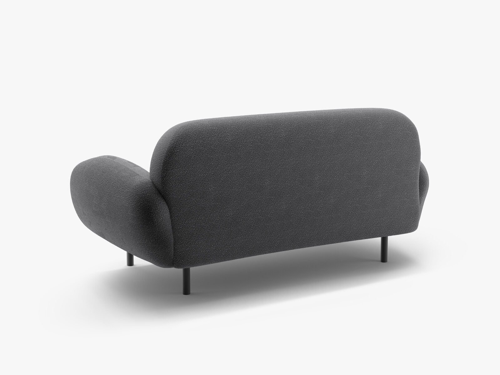 Micadoni Sofa Poppy 2-Sitzer Boucle Baloo Dunkelgrau