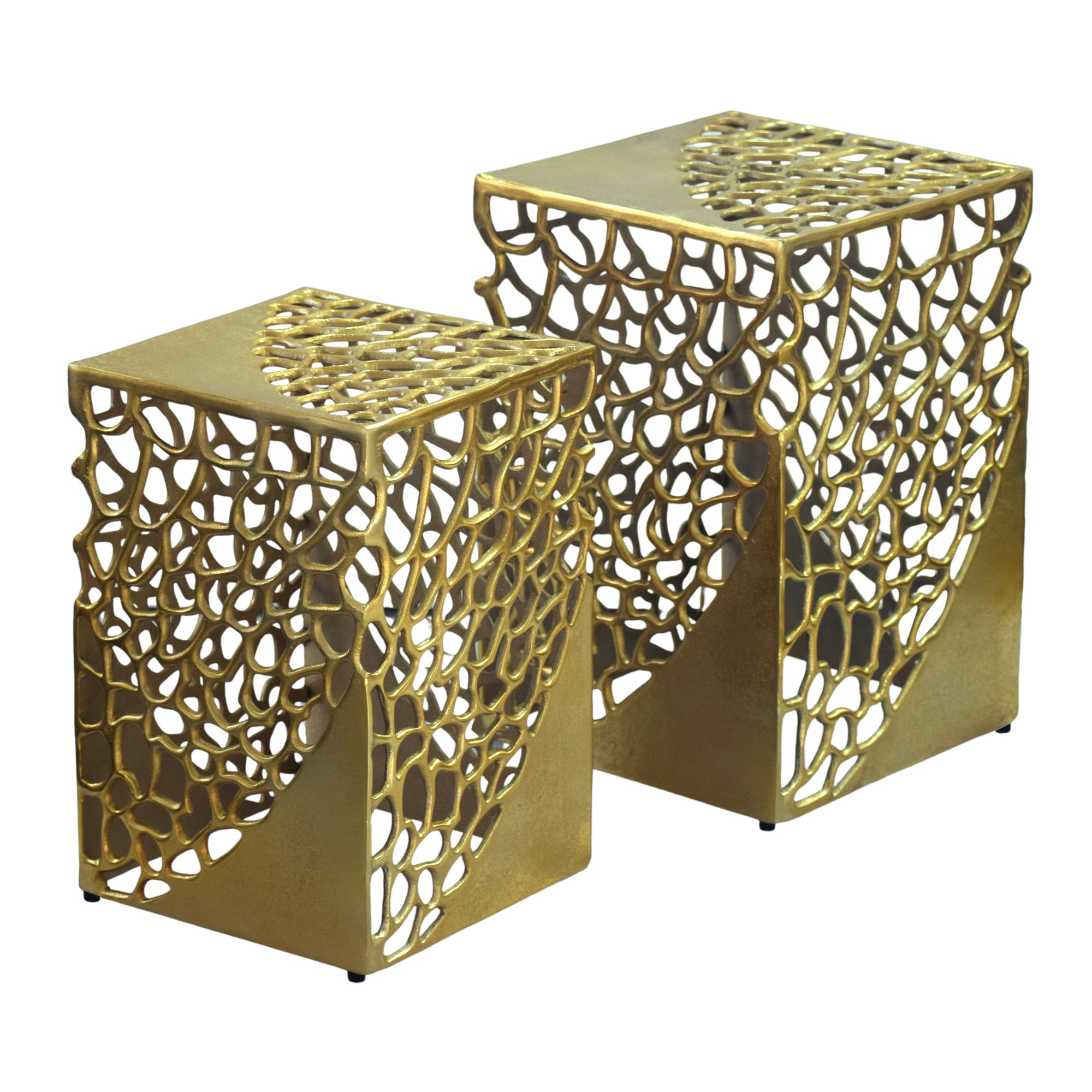 Satztisch 2er-Set Vevelstad Aluminium Gold 30 × 30 × 45 cm