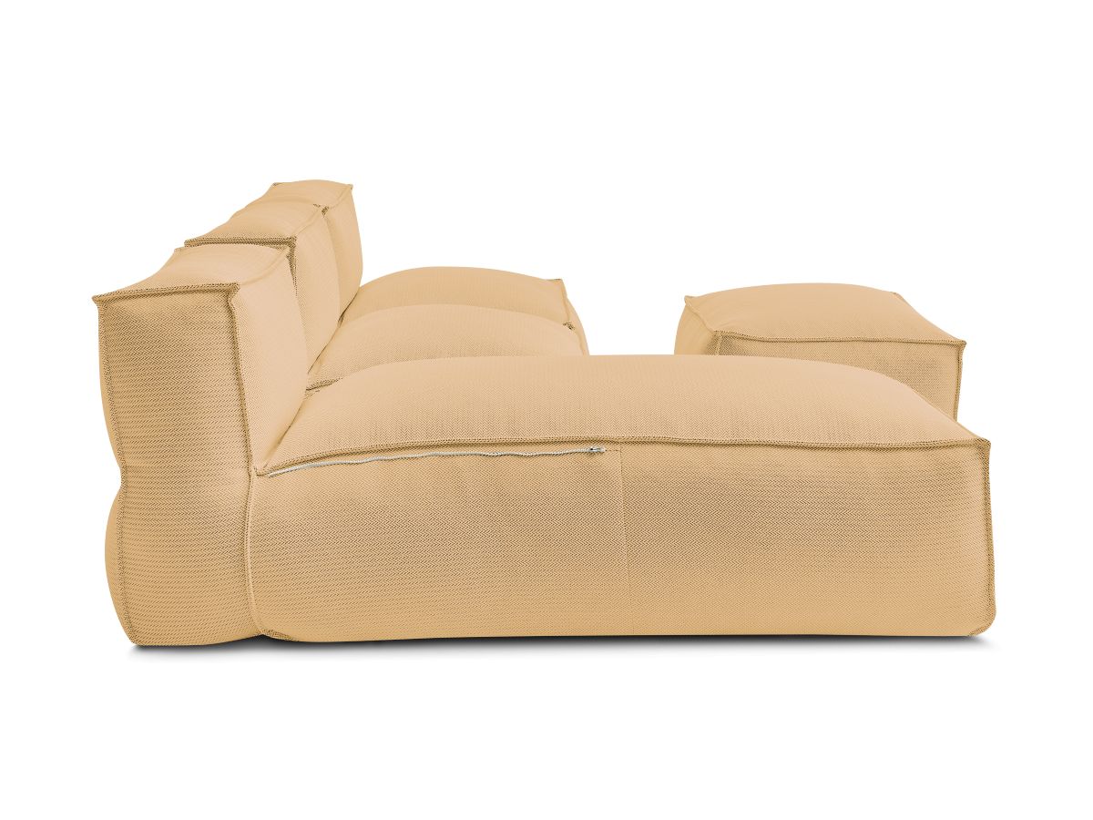 Bobochic Biarritz Gartensofa 4-Sitzer mit Pouf 252 × 168 cm Melange-Stoff Orange