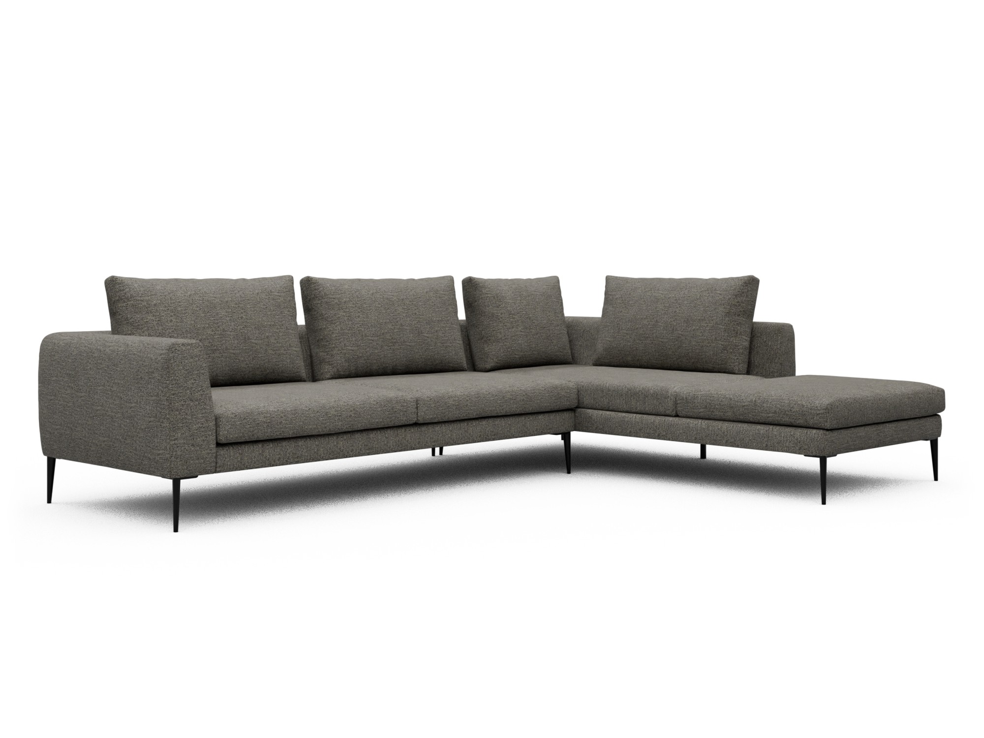 Skandi Home Ecksofa Paul Relax-Ecke rechts mit 3-Sitzer Carreno-Sepie-Brown moebelfaktor
