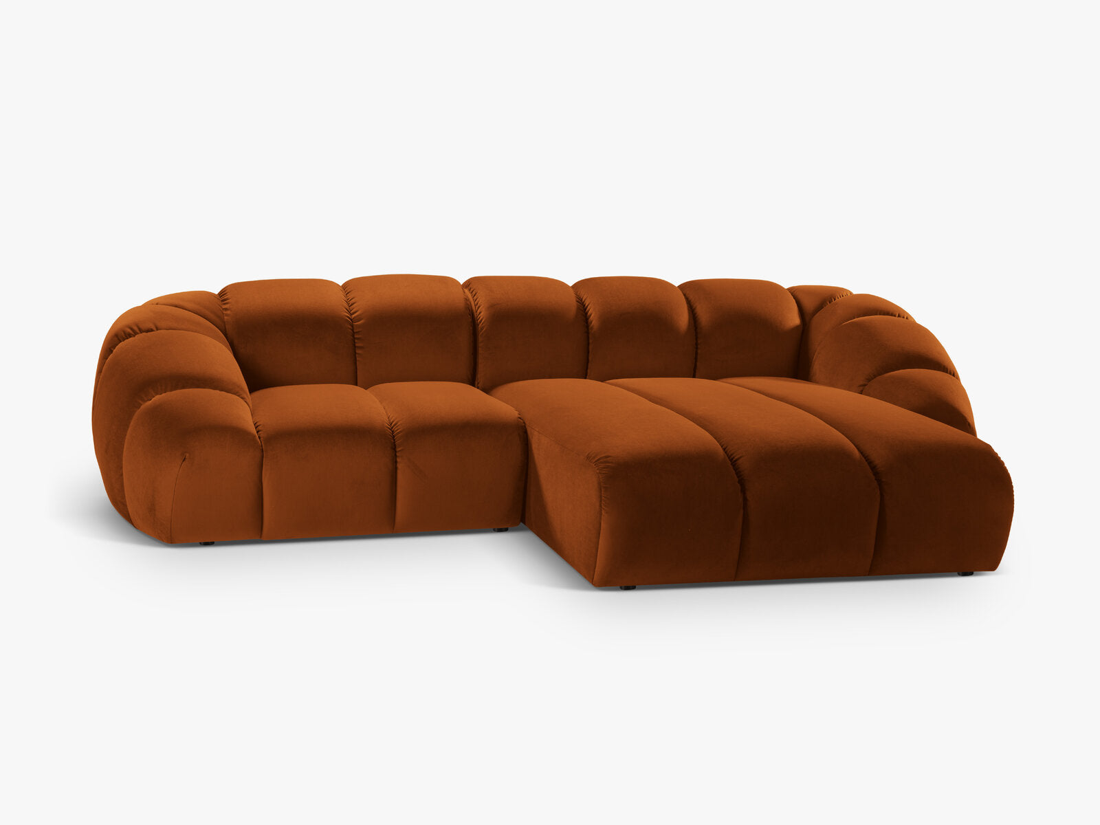 Micadoni Ecksofa Diana 3-Sitzer Rechts Samt Terrakotta
