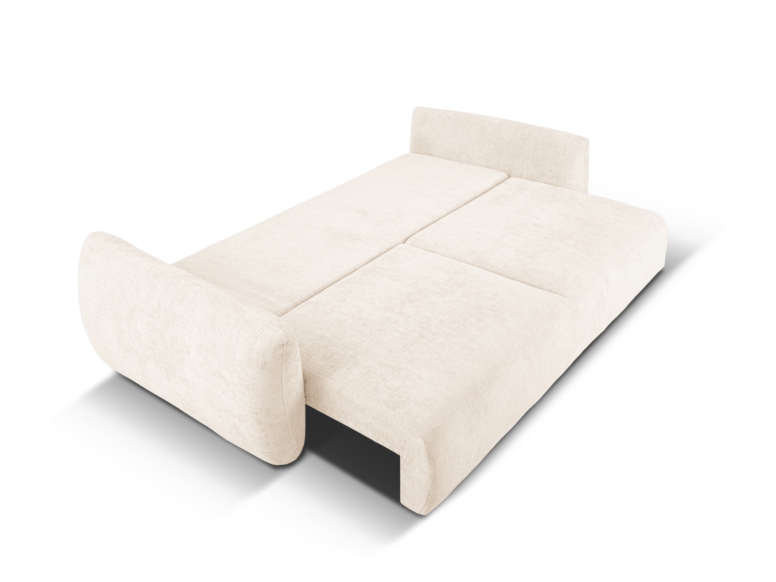 Cosmopolitan Design Schlafsofa Matera 3-Sitzer mit Bettkasten Chenille Eden Helles Beige