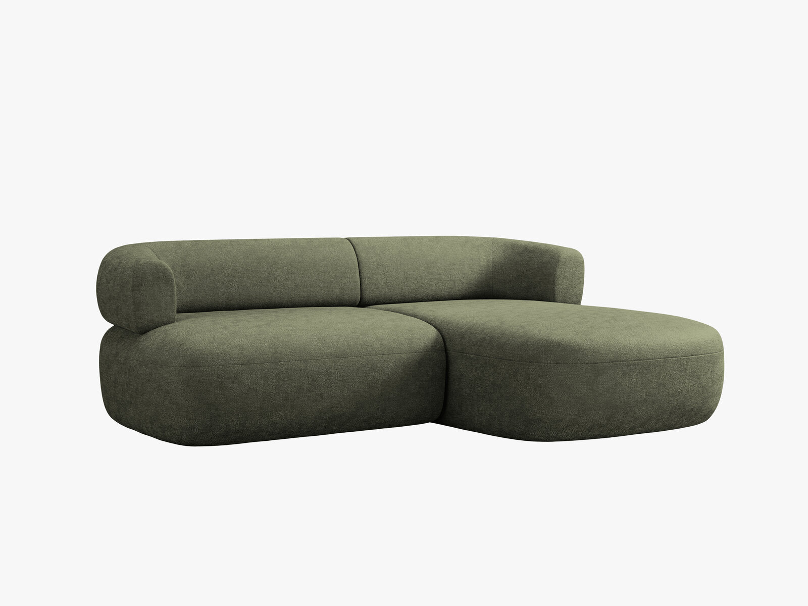 Micadoni 5-Sitzer Ecksofa Jenny Kleine Version Rechts Chenille Perfect Harmony Grün