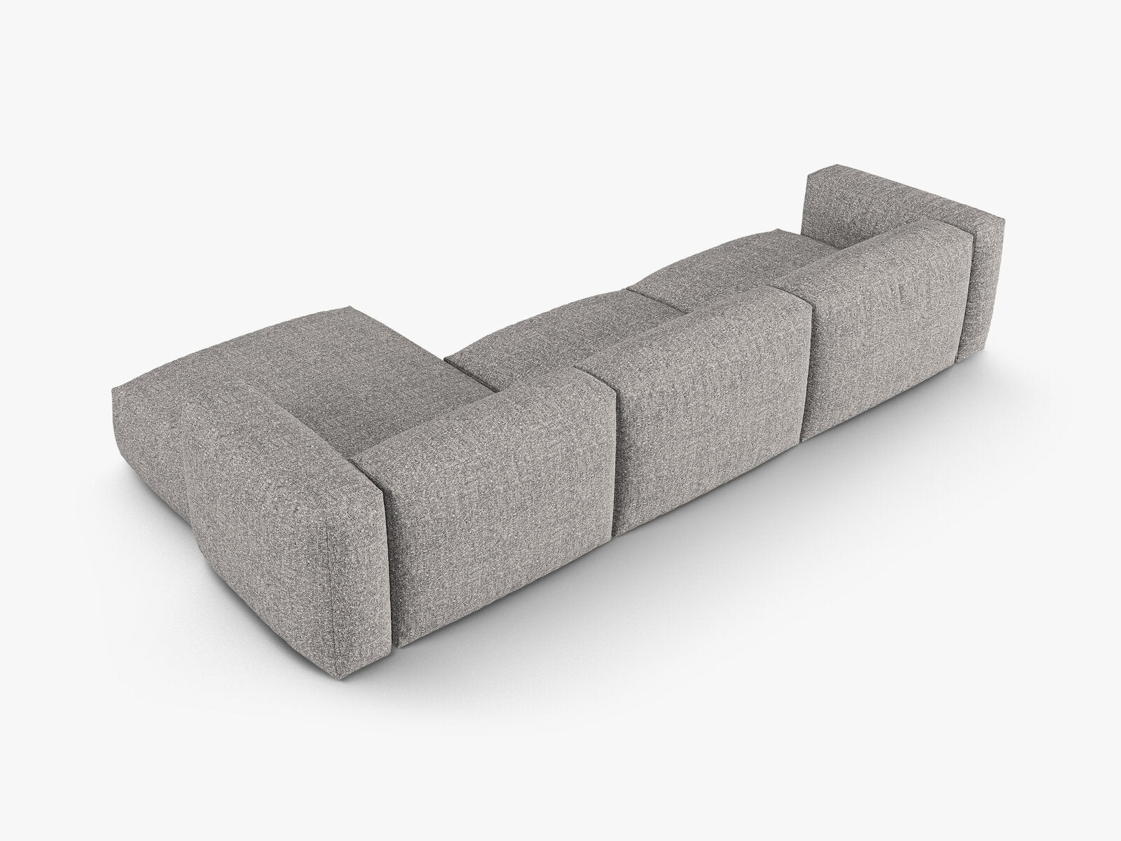 Micadoni Ecksofa Martina 3-Sitzer 90cm Sitztiefe Rechts Boucle Monet Graphit