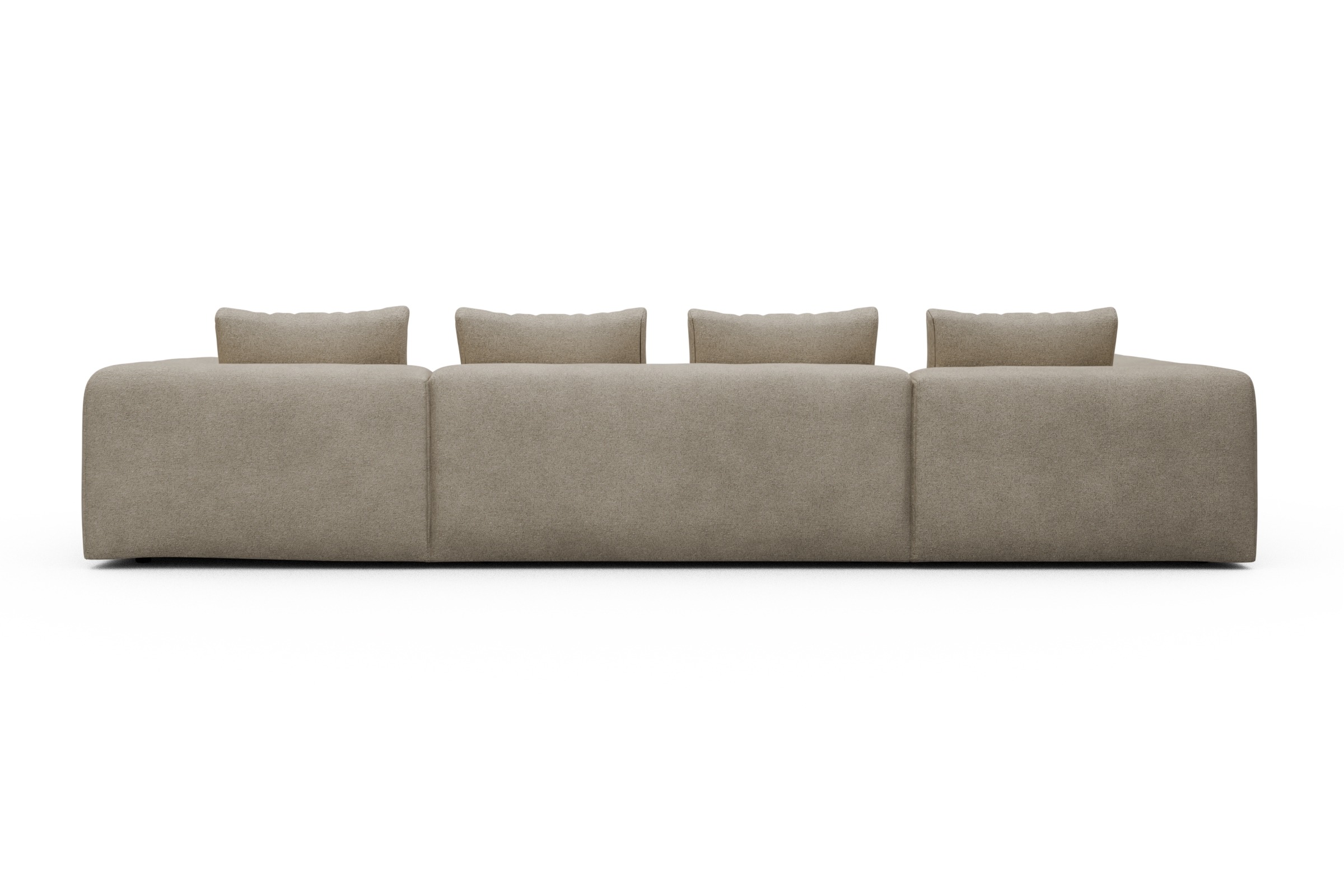 Wohnlandschaft Fred Relax-Ecke links mit 2-Sitzer und Chaiselongue rechts Boucle-Belge