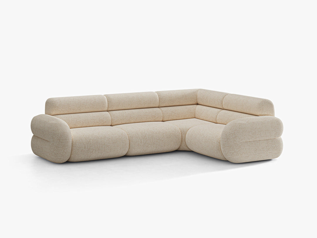 Micadoni Neo Ecksofa 5-Sitzer Links Chenille SILENCIO Helles Beige