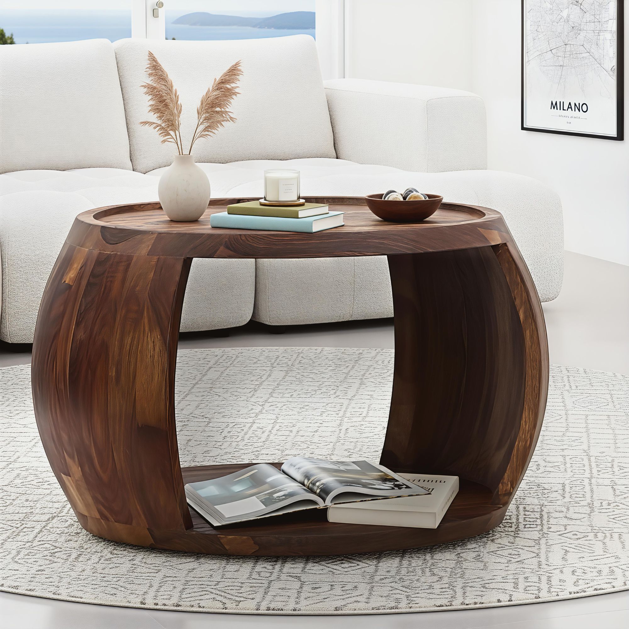 Couchtisch Utne Massivholz Sheesham Ø 60 × H 40 cm