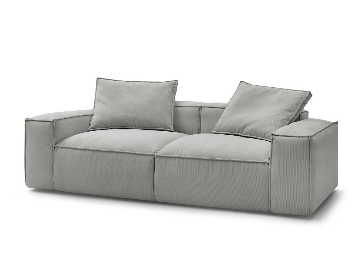 Bobochic Boheme Sofa 3-Sitzer Cordsamt Hellgrau