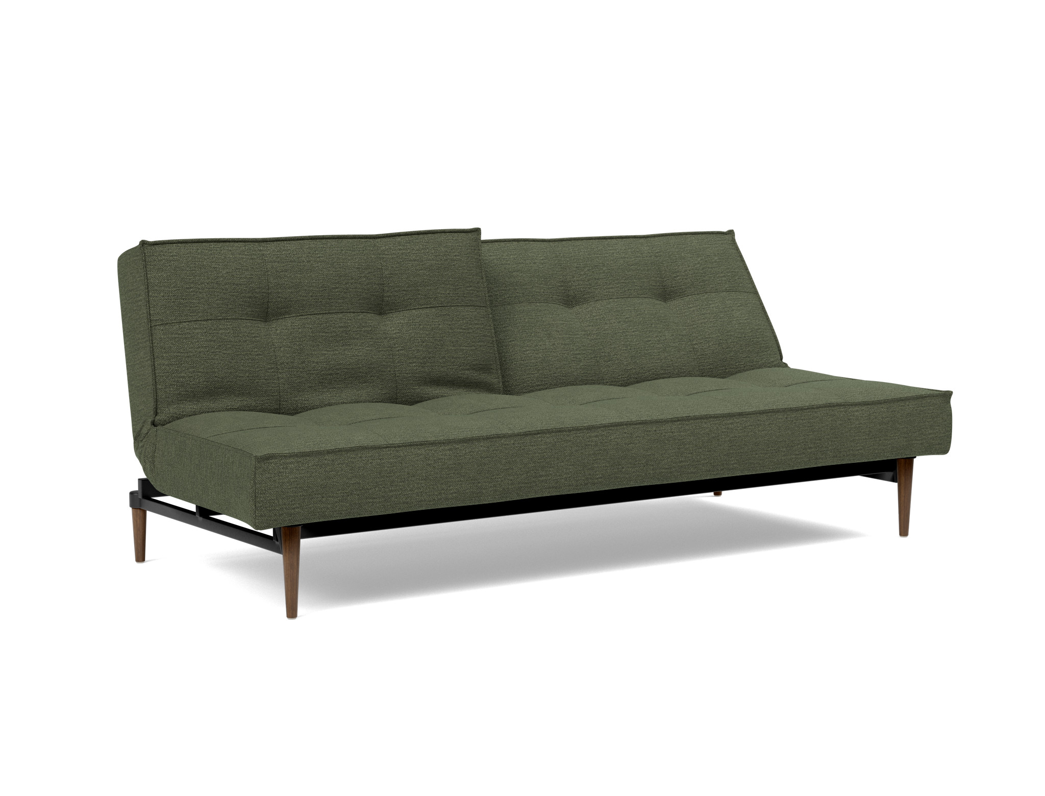 Schlafsofa Splitback Strukturierter Stoff Taura 353-Forest Beine Styletto Eiche dunkel