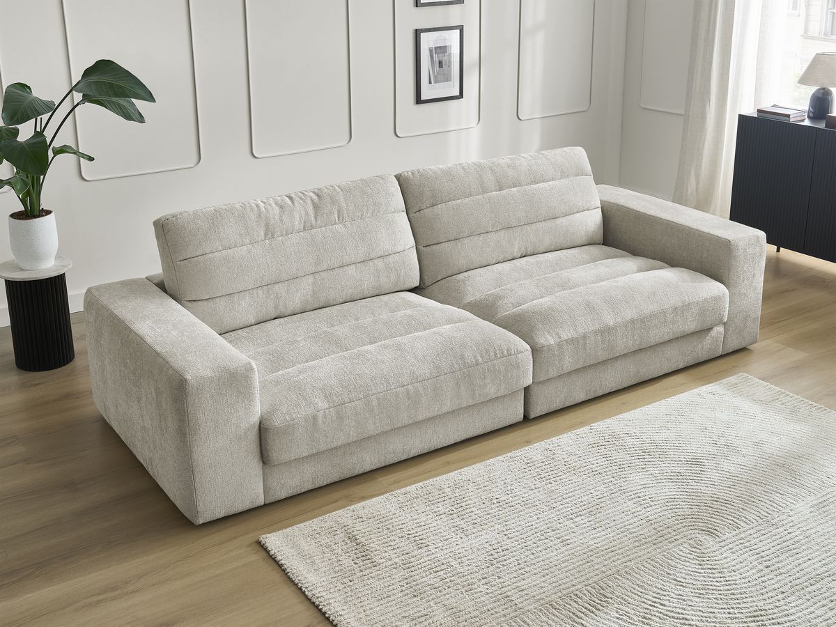 Bobochic Sierra Sofa 3-Sitzer Strukturstoff Taupe
