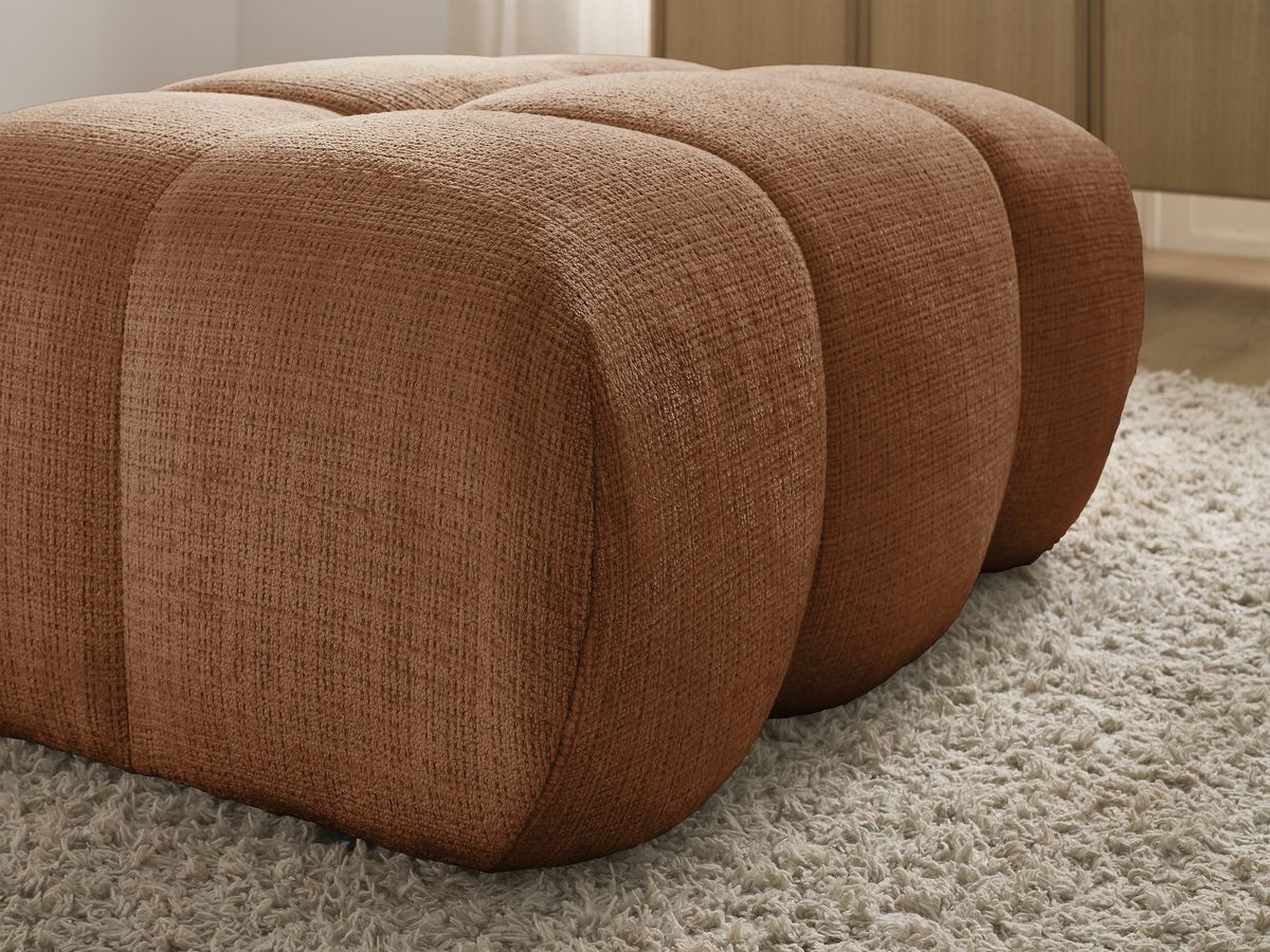 Bobochic Ivane Pouf Strukturstoff Orange
