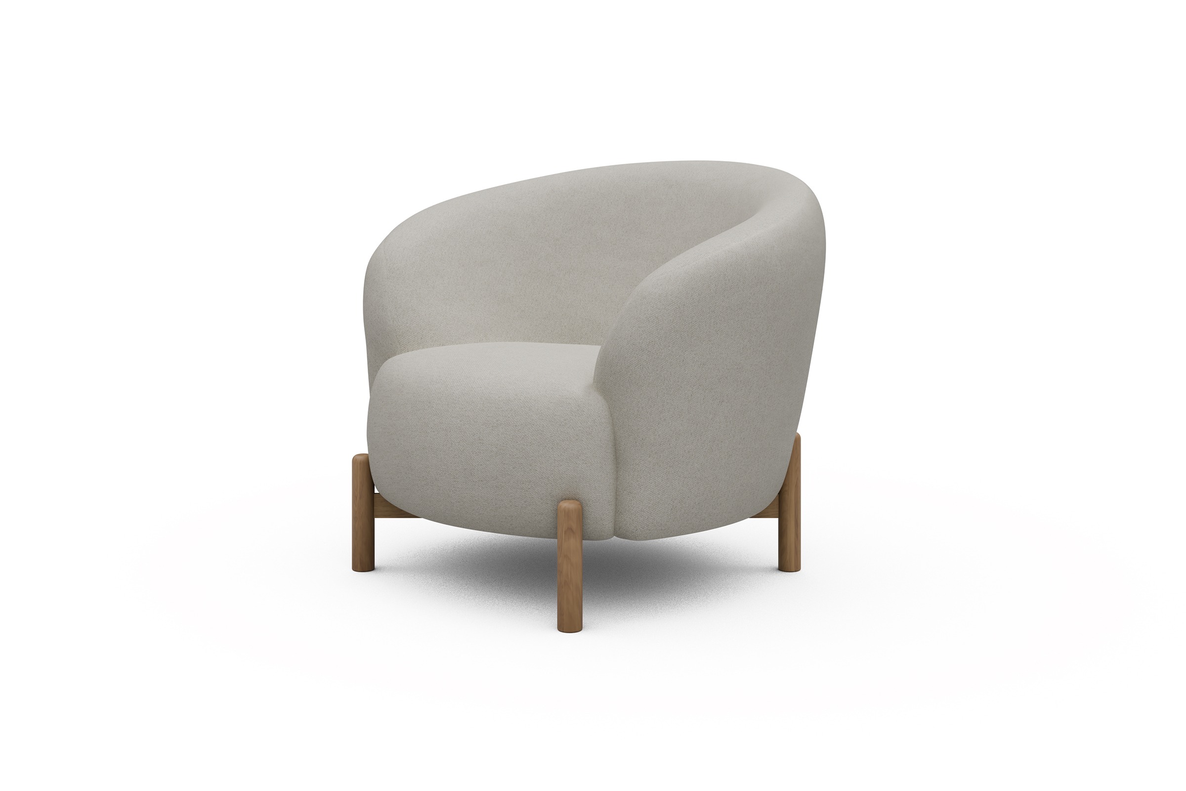 Sessel Ronda Holzbeine Eiche Natur Denari-Clean-Beige