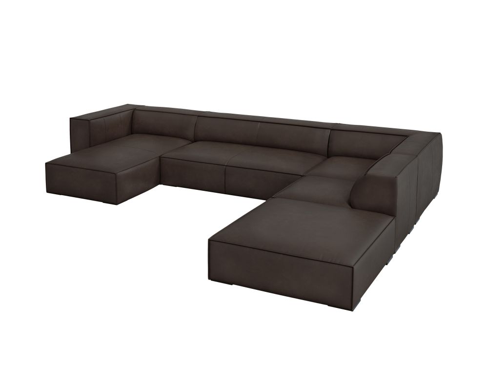 Cosmopolitan Design Panoramasofa Turin 6-Sitzer 365 cm Leder Granada Graphit Rechts