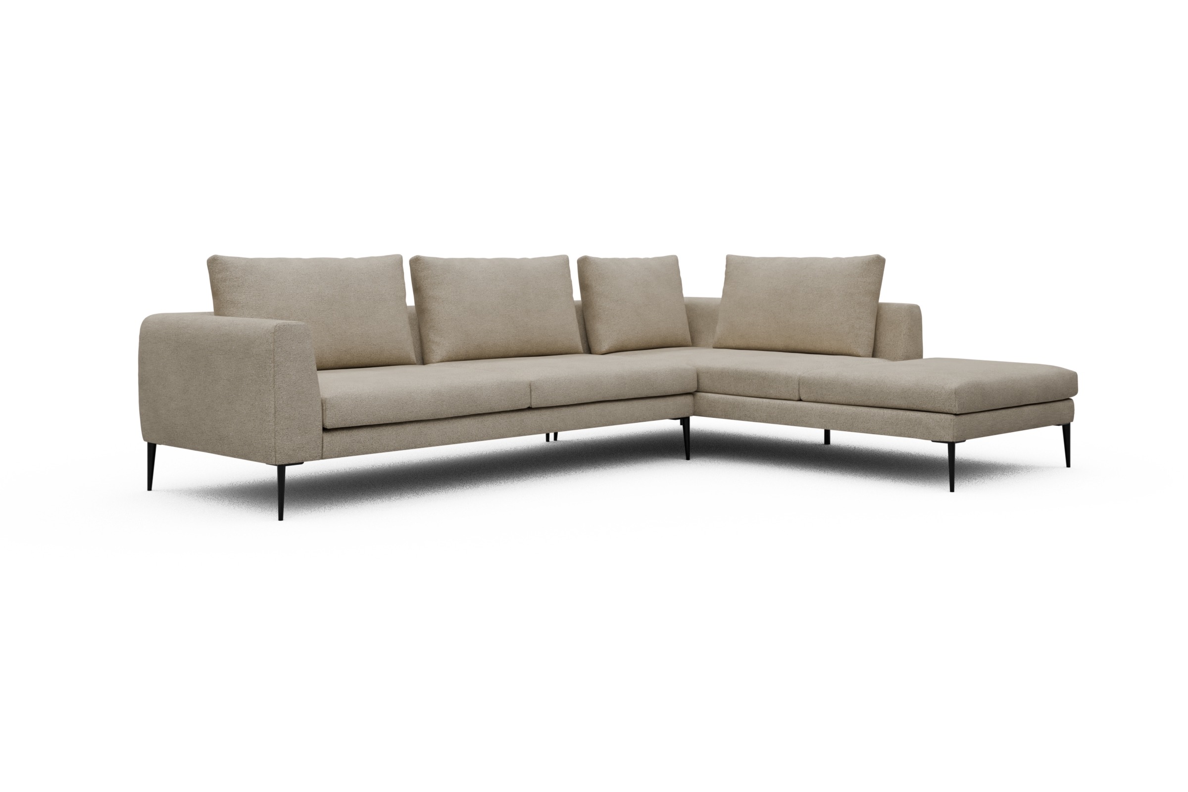 Ecksofa Paul Relax-Ecke links mit 3-Sitzer Boucle-Beige
